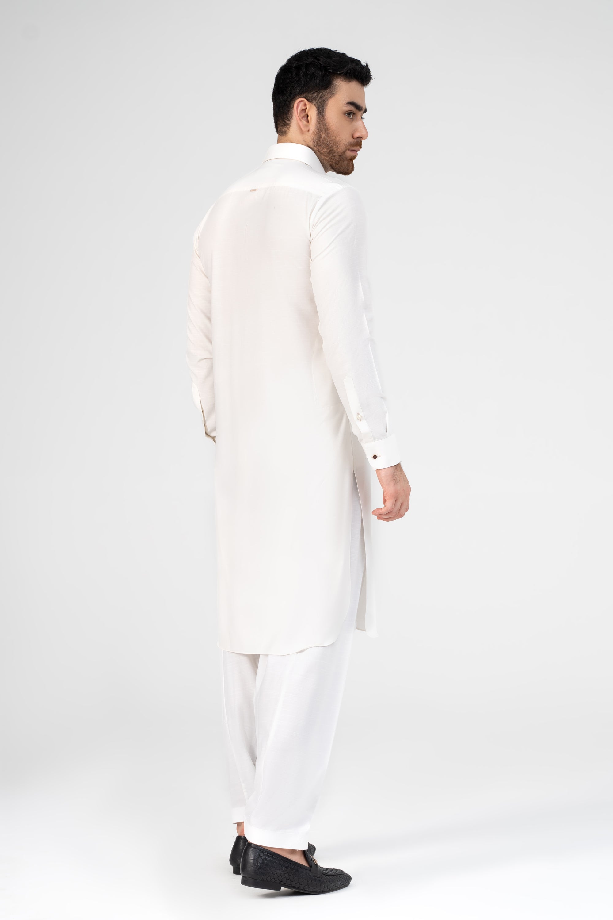 COTTON SLUB KAMEEZ SHALWAR OFF WHITE