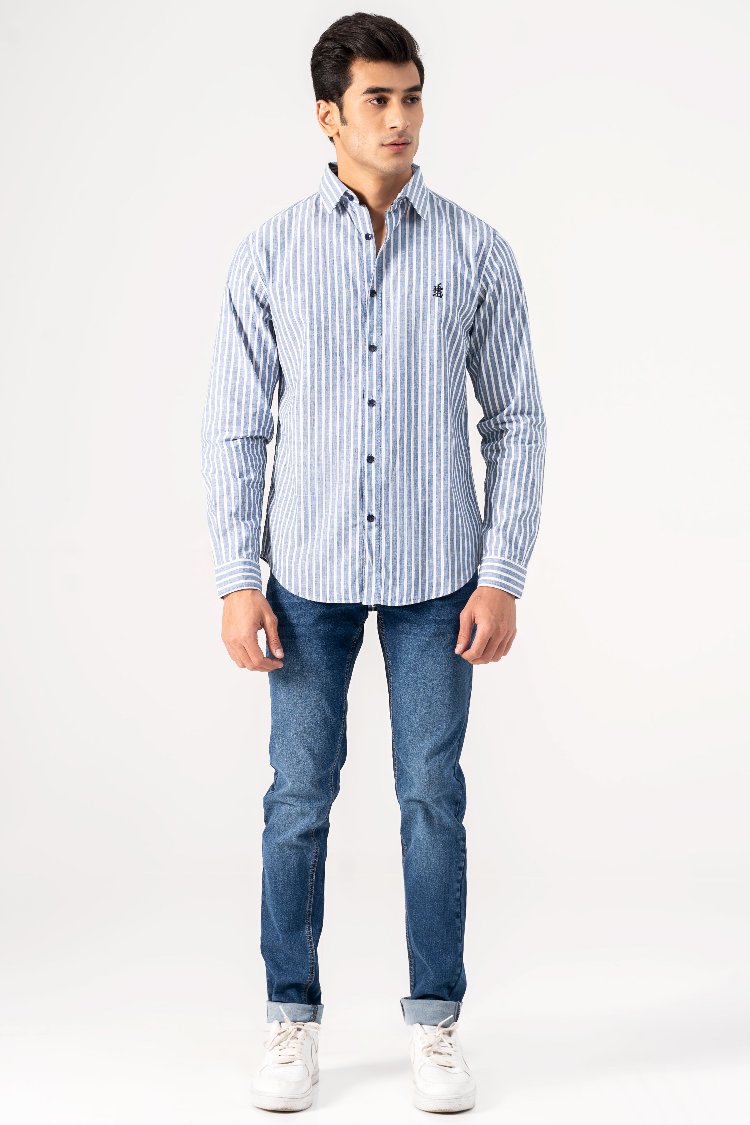 CASUAL SHIRT BLUE WHITE