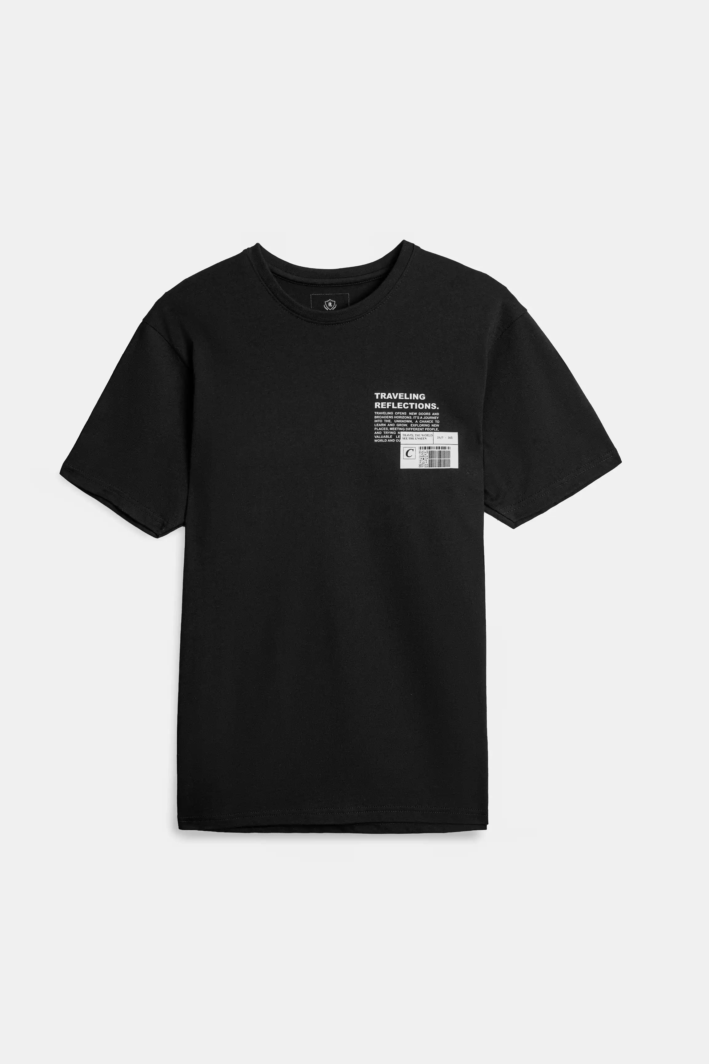 OVERZISE FIT GRAPHIC CREW NECK T SHIRT BLACK