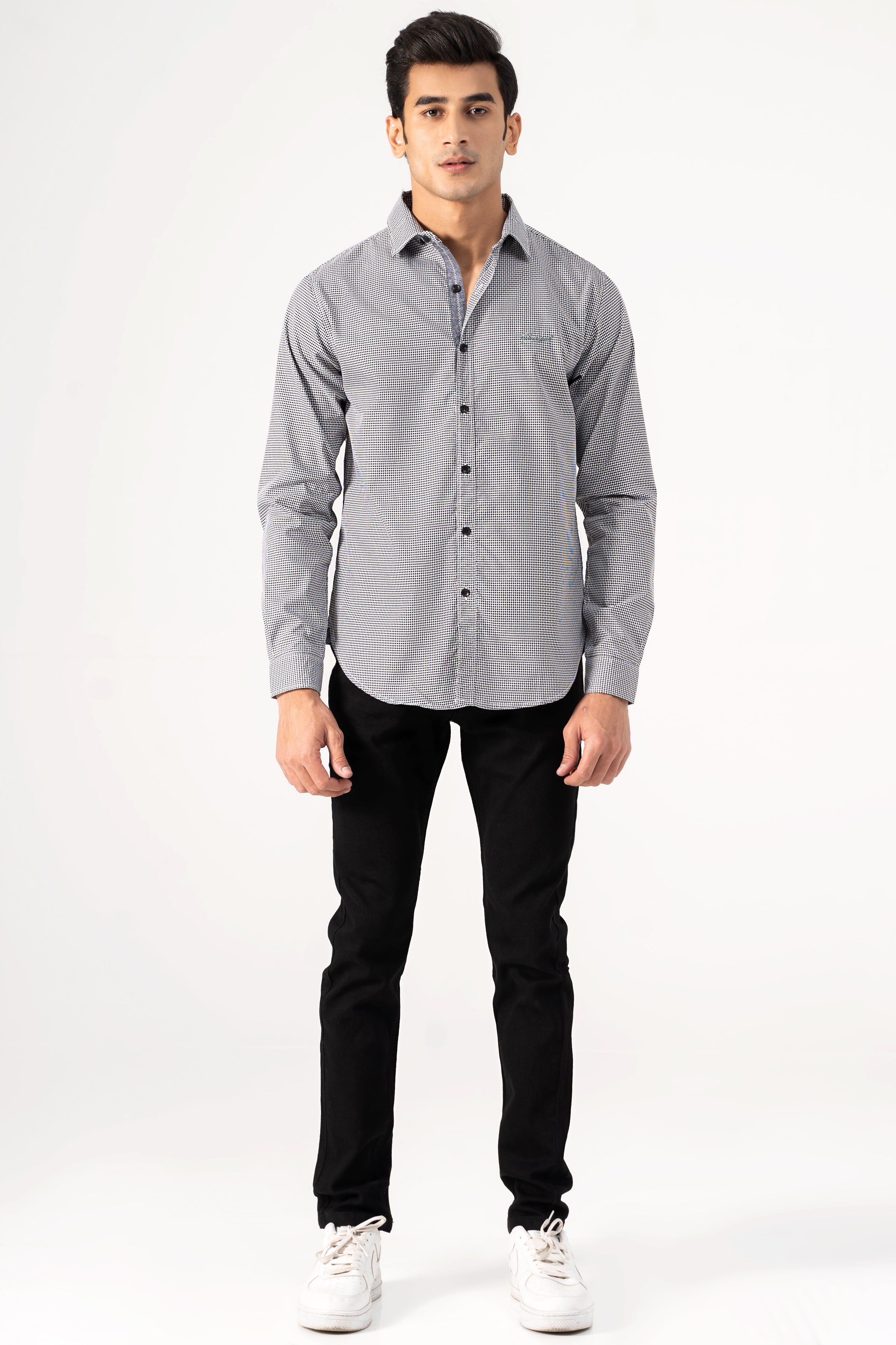 CASUAL SHIRT BLACK WHITE