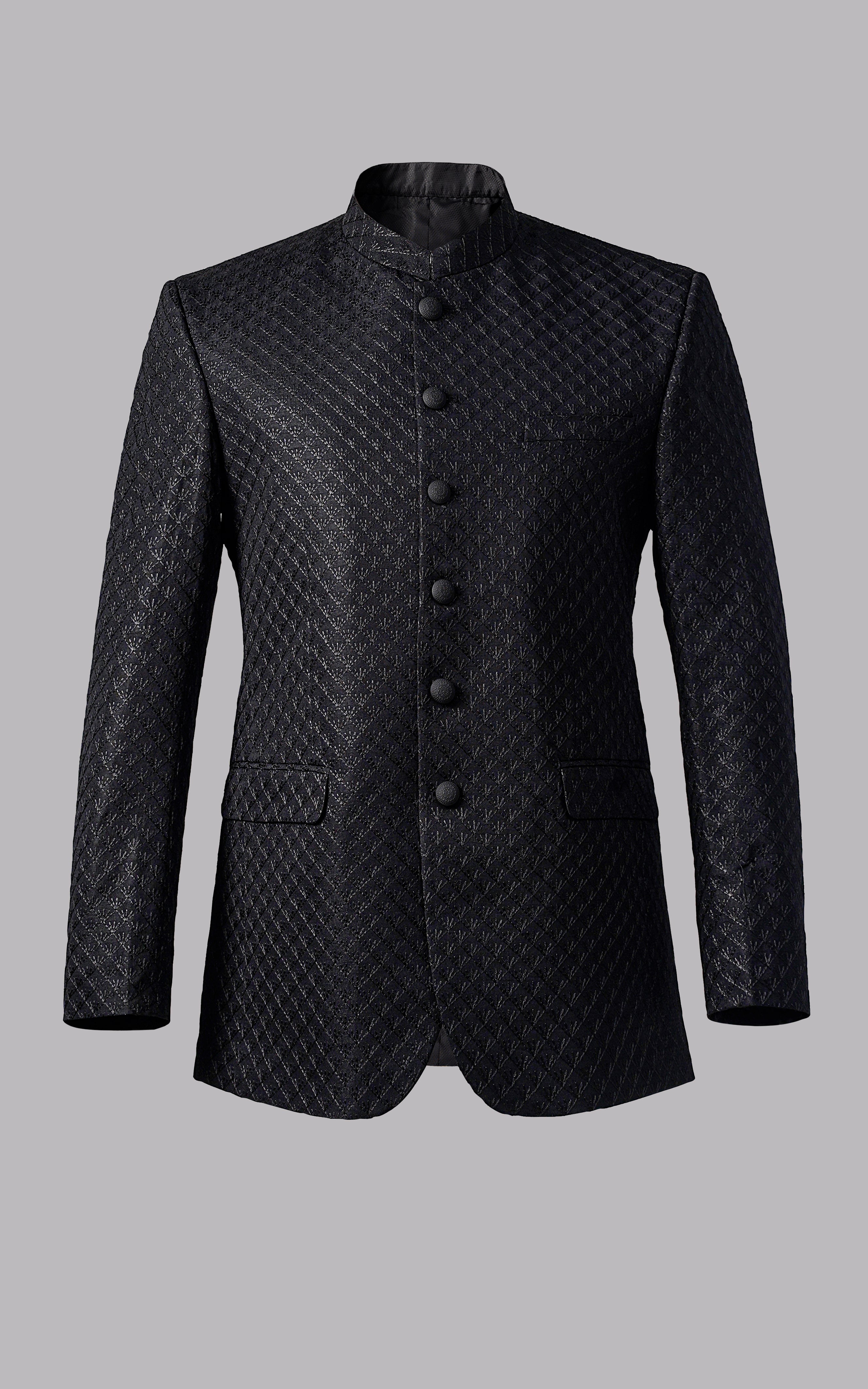 EMBROIDERD PRINCE COAT- FESTIVE COLLCETION BLACK