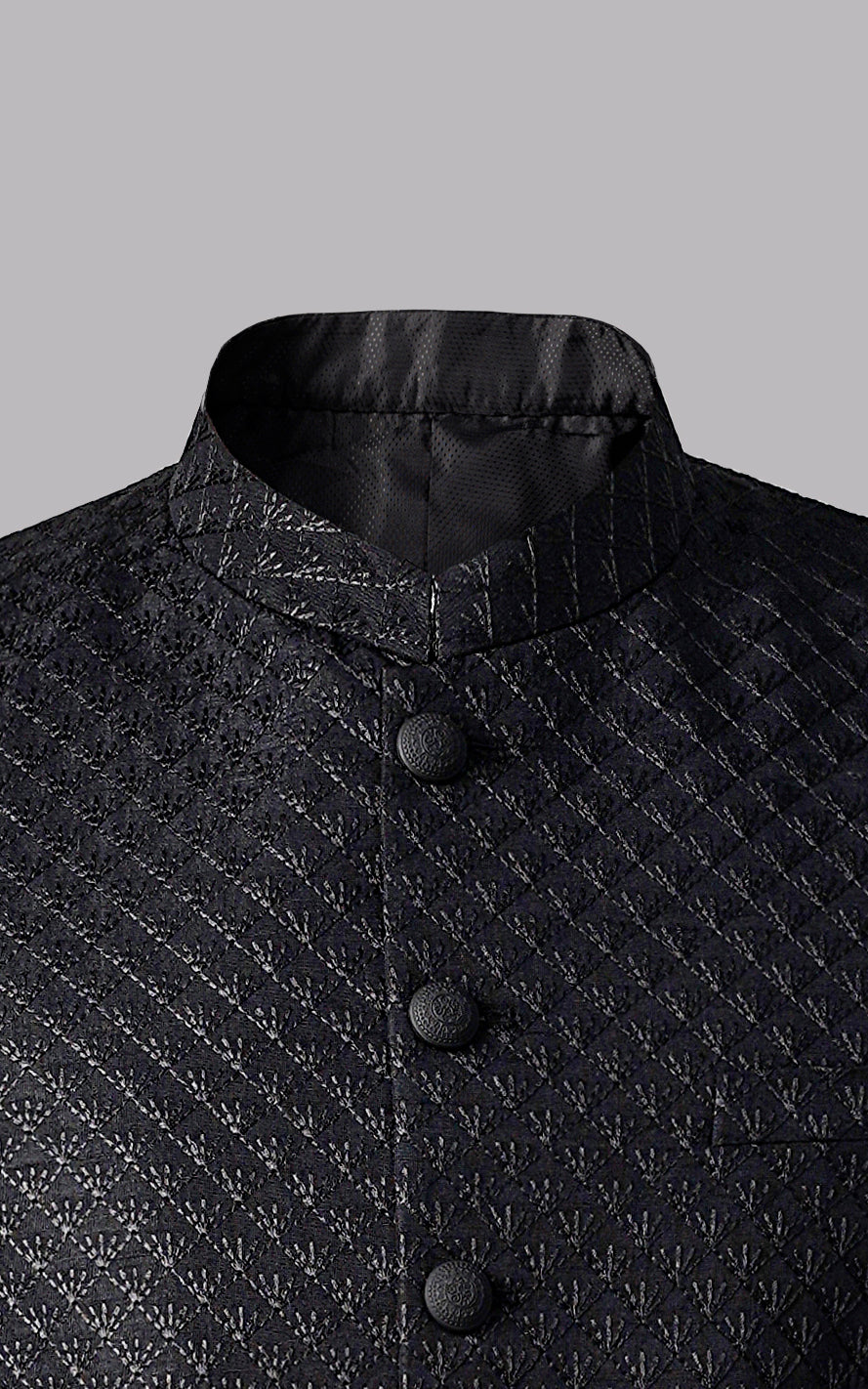 EMBROIDERD PRINCE COAT- FESTIVE COLLCETION BLACK