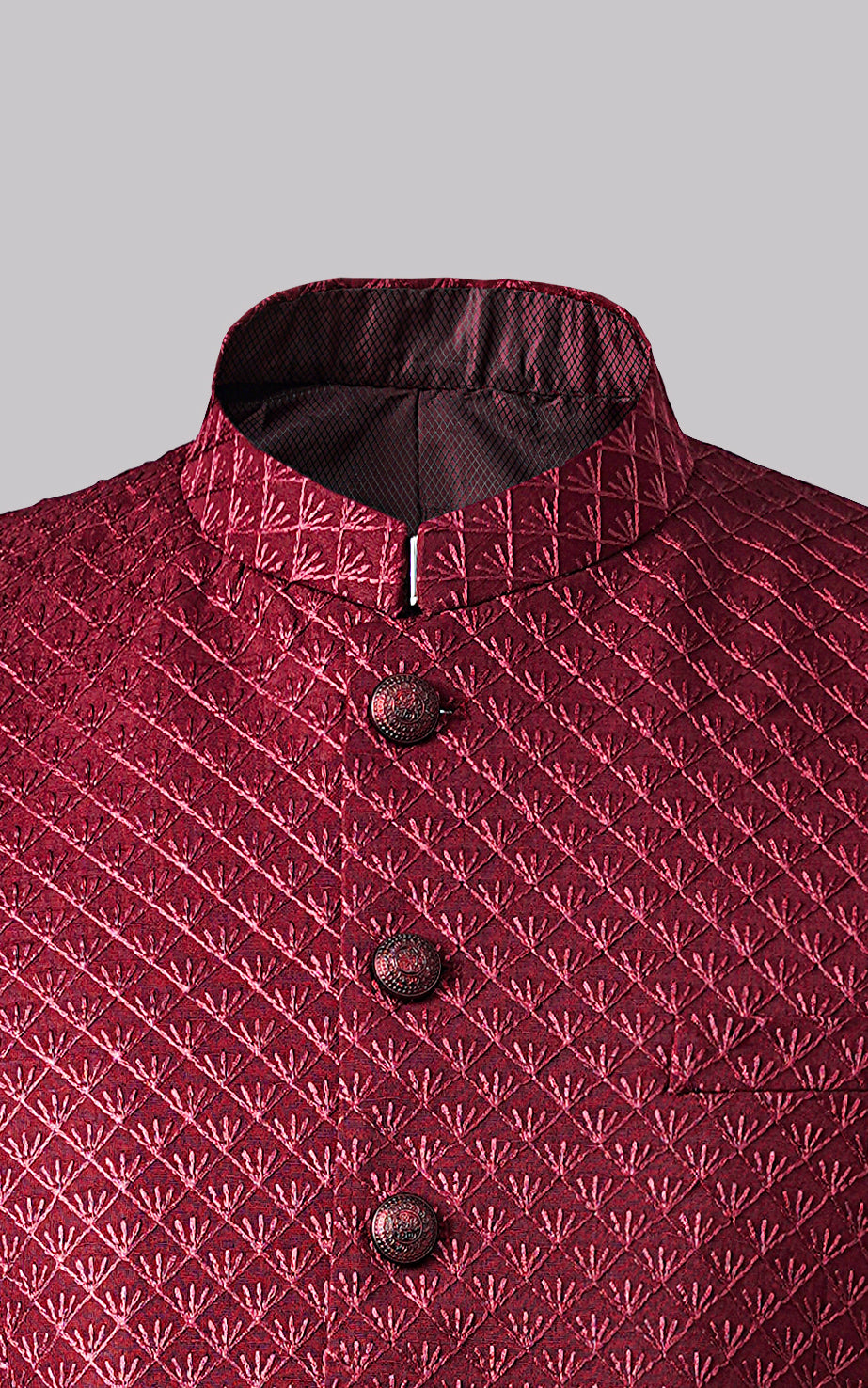 EMBROIDERED PRINCE COAT- FESTIVE COLLECTION MAROON