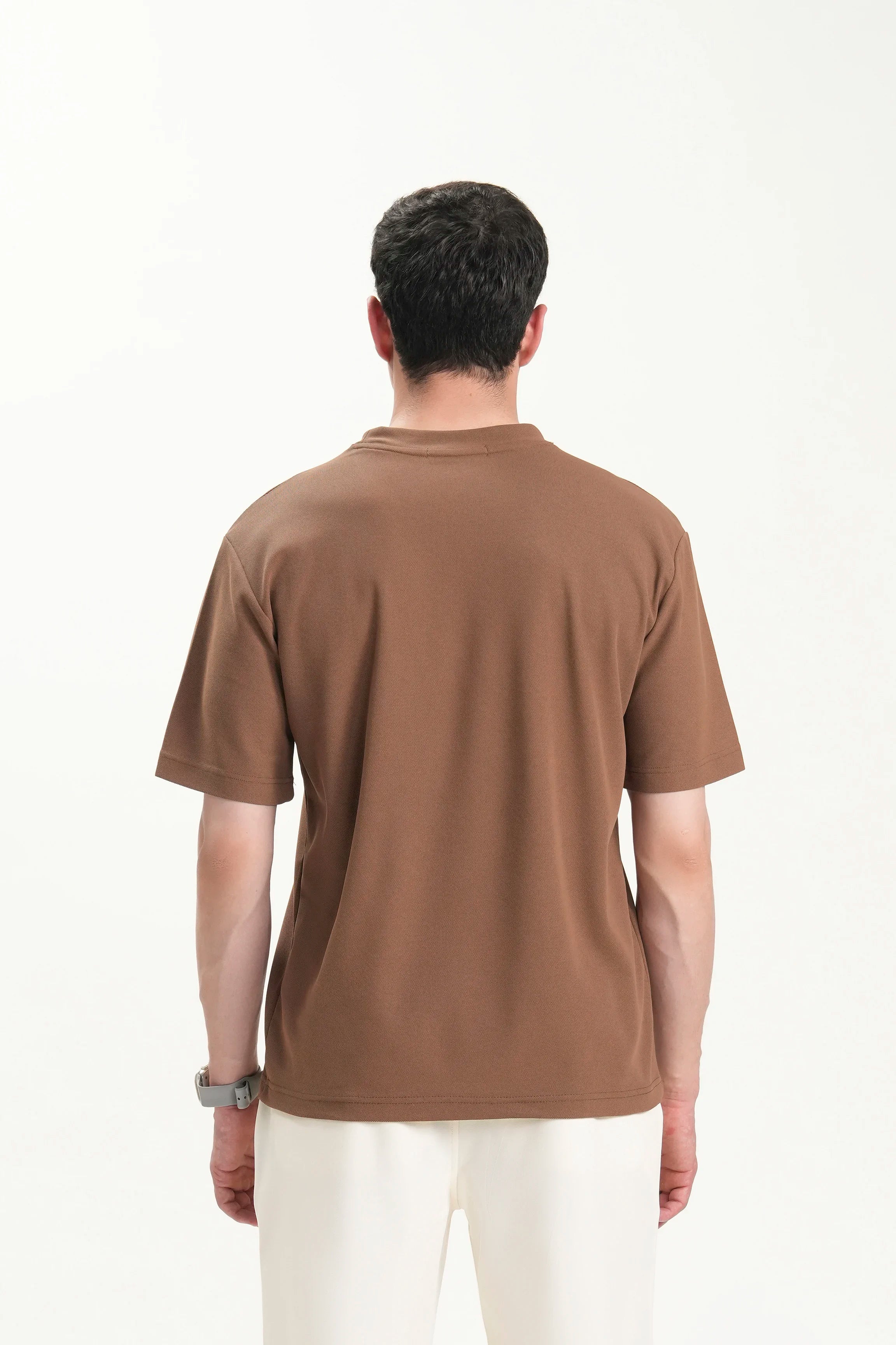 SMART FIT CREW NECK T-SHIRT BROWN