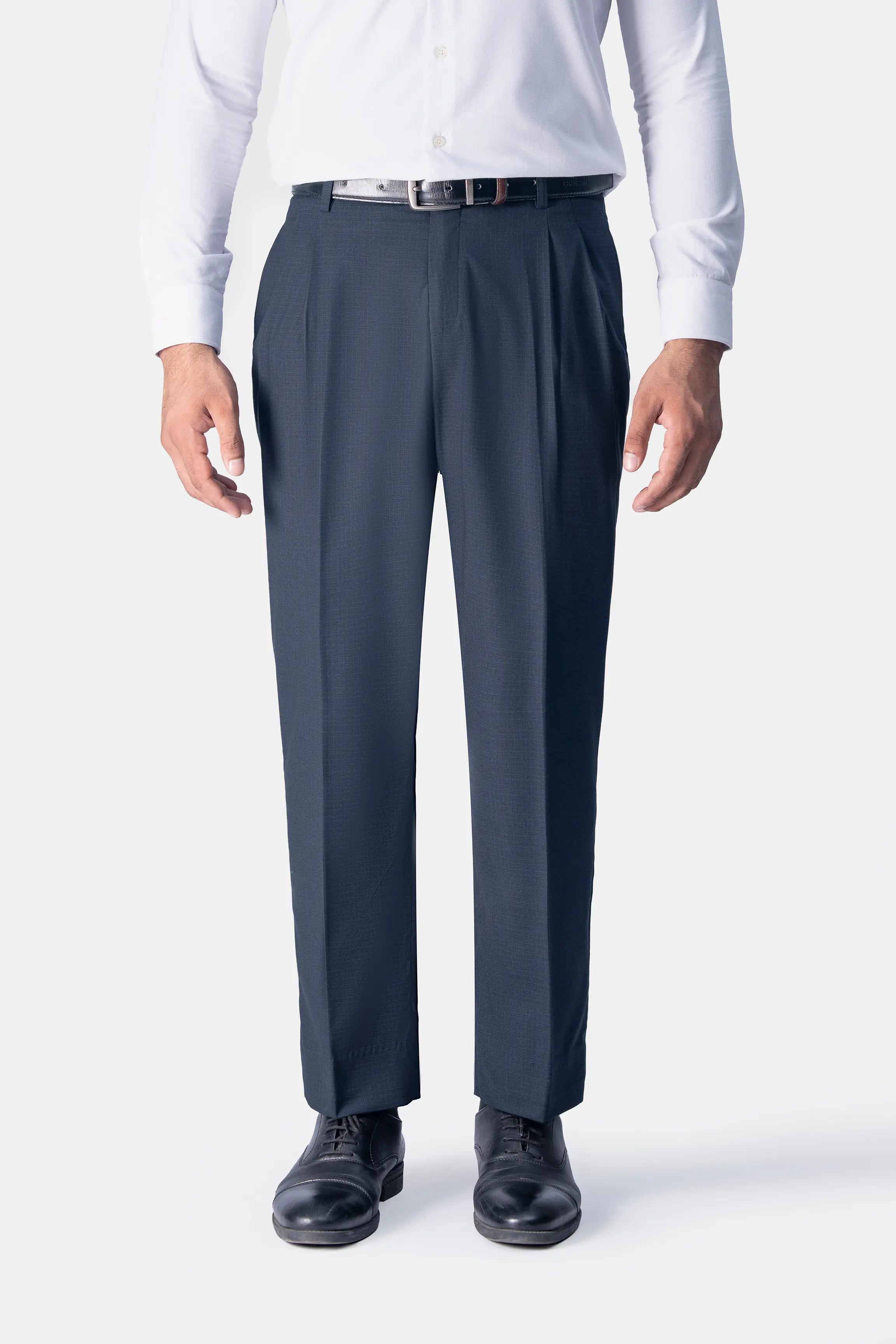 DOUBLE PLEATED PANTS DK NAVY