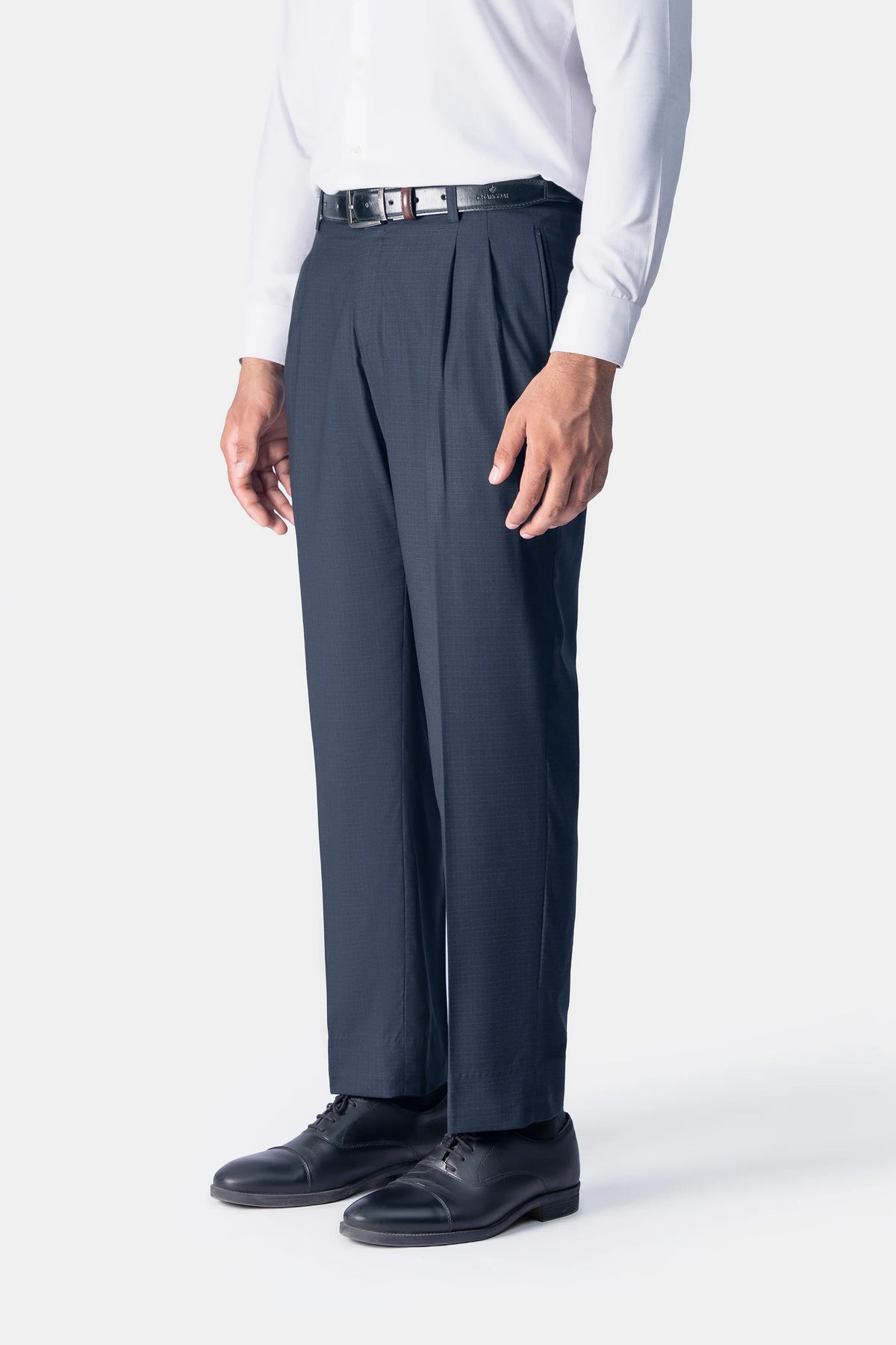 DOUBLE PLEATED PANTS DK NAVY