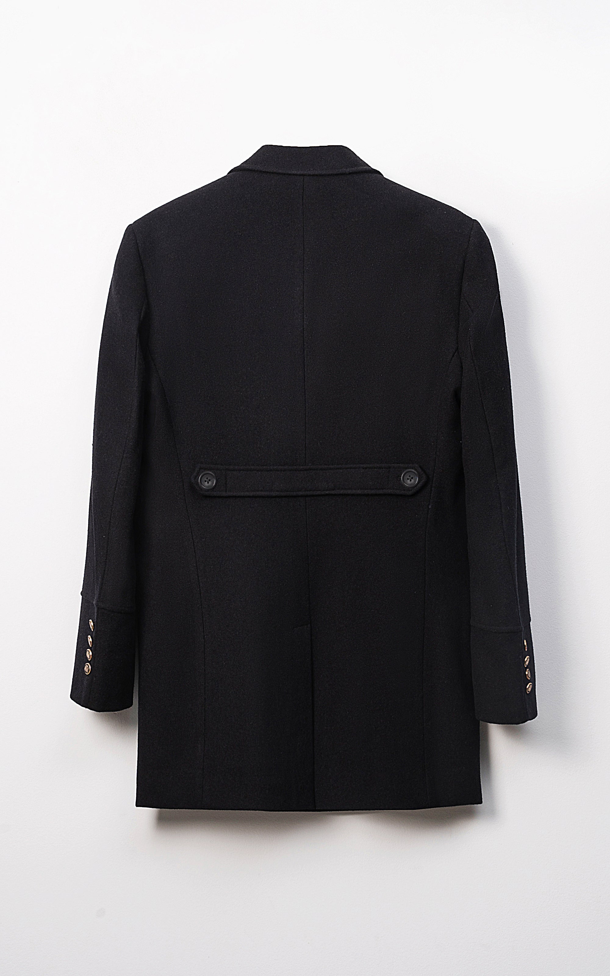 DOUBLE BREASTED LONG COAT NAVY BLUE