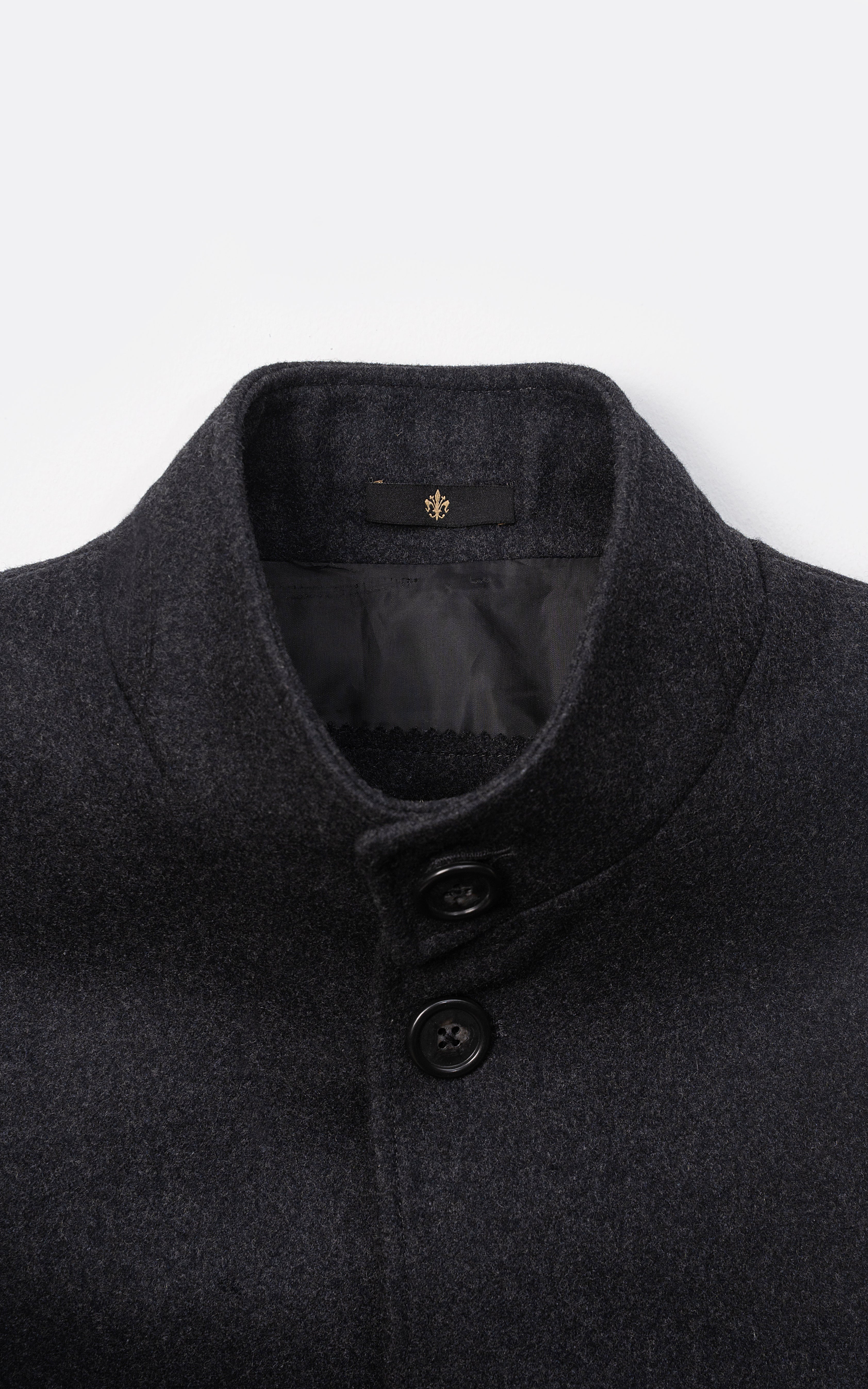 MEN'S LONG WOOL COAT DARK CHARCOAL