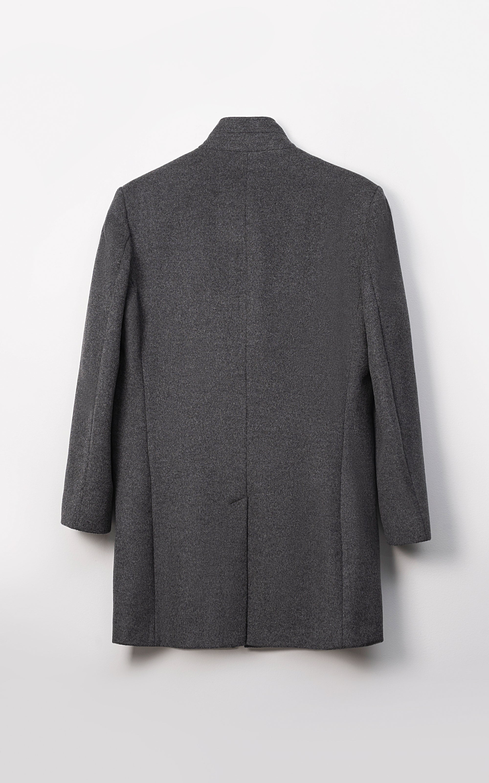 MEN'S LONG WOOL COAT DARK GREY