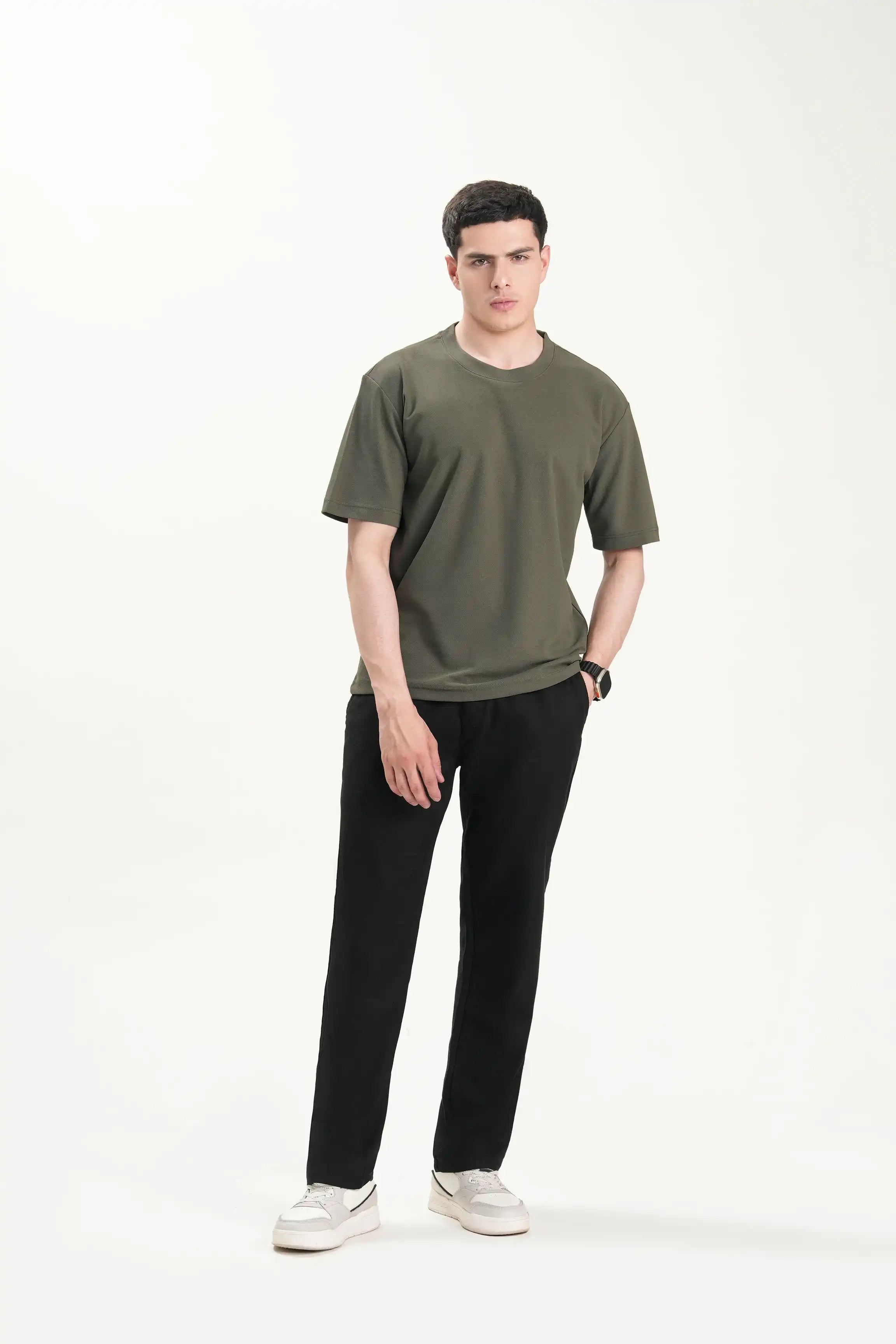 SMART FIT CREW NECK T-SHIRT OLIVE