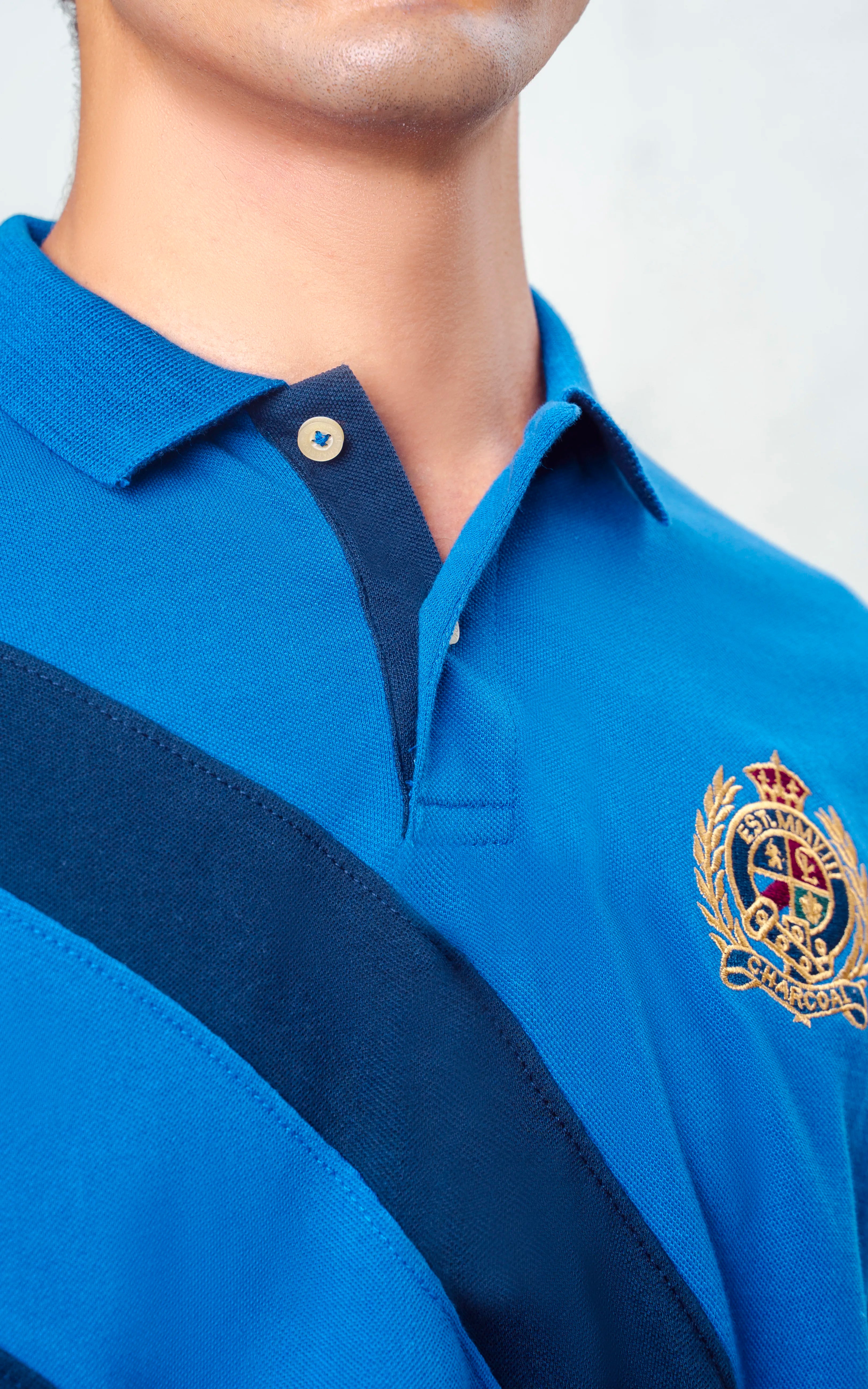 CUT & SEW POLO SHIRT ROYAL BLUE