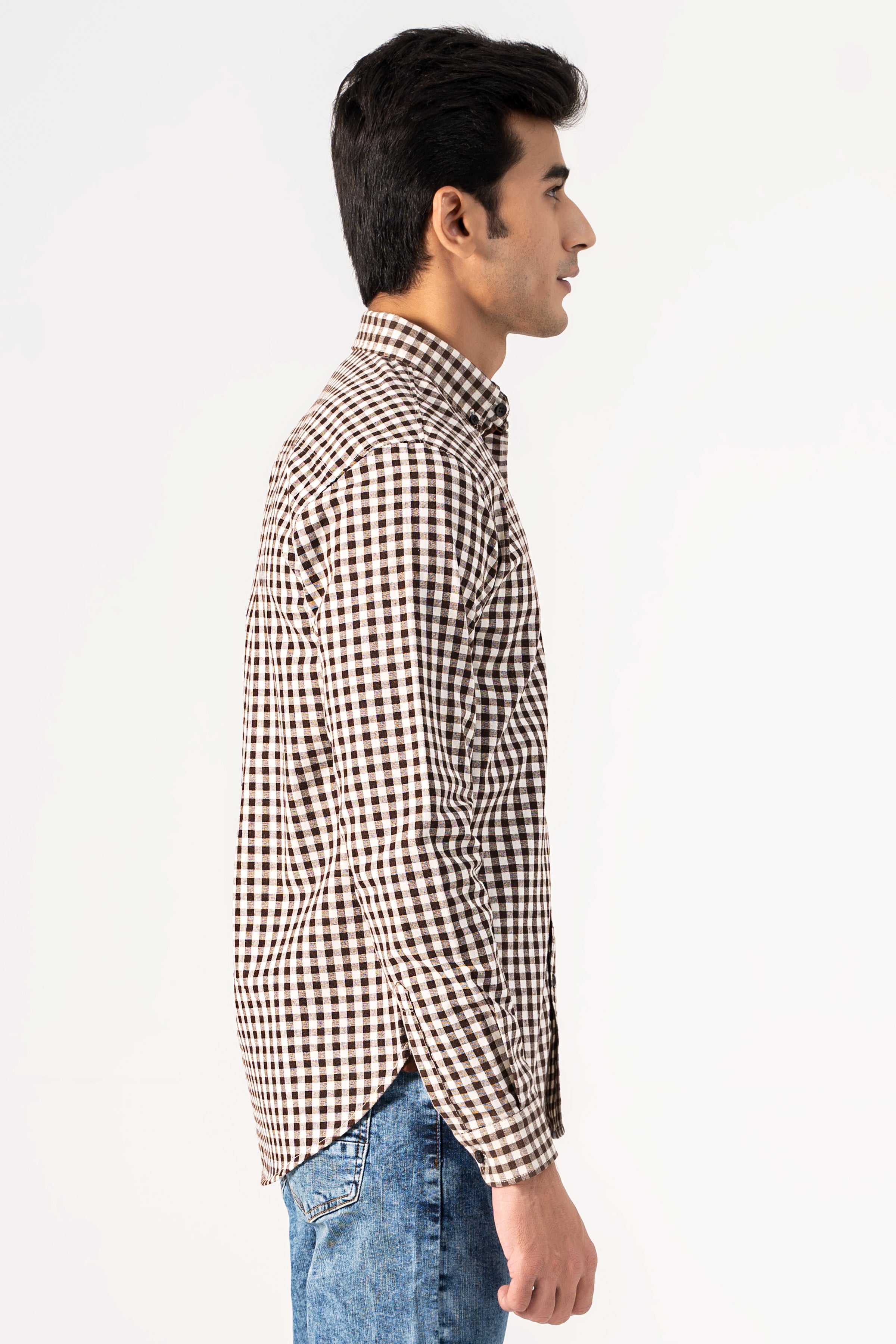 CASUAL SHIRT BROWN CHECK