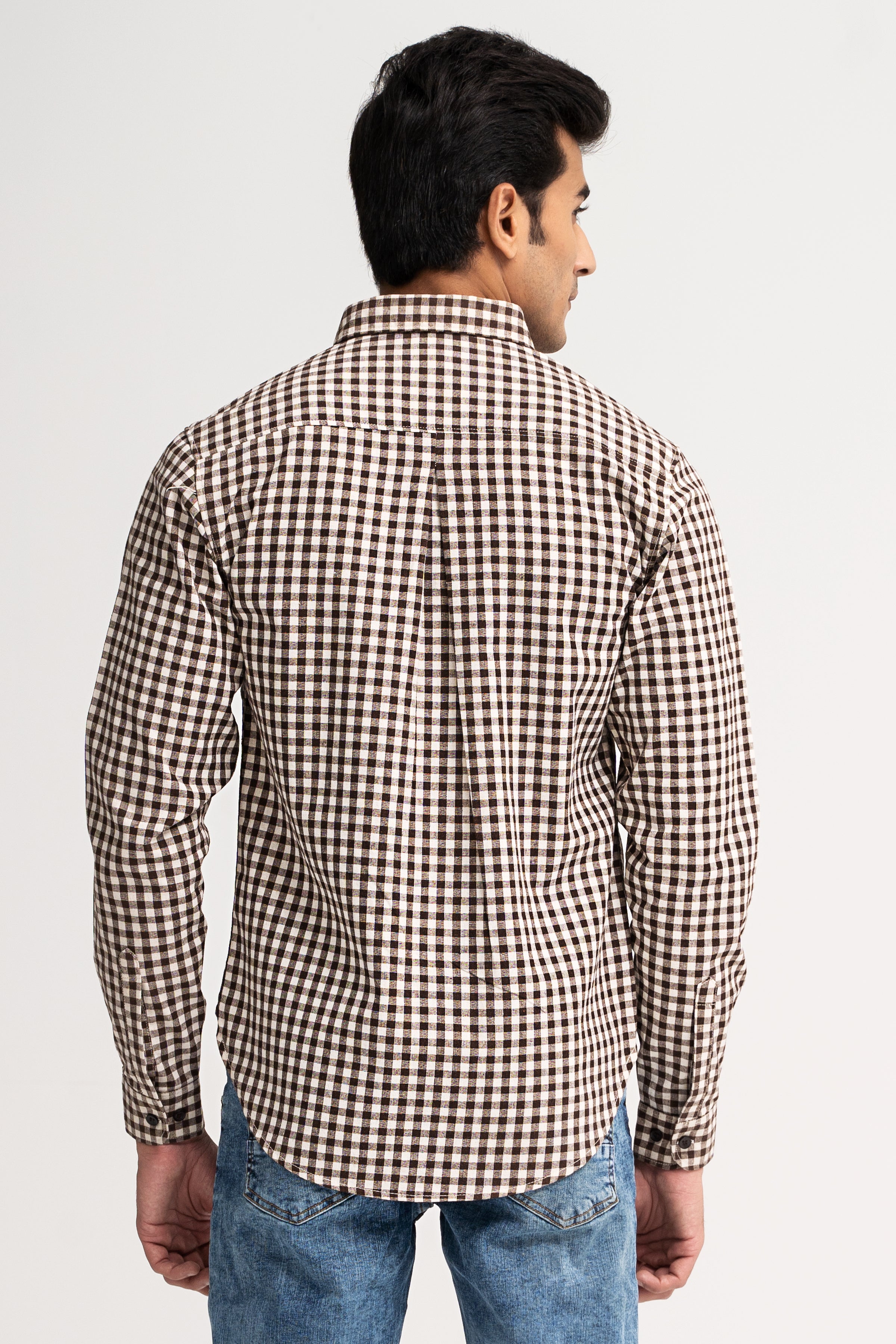 CASUAL SHIRT BROWN CHECK