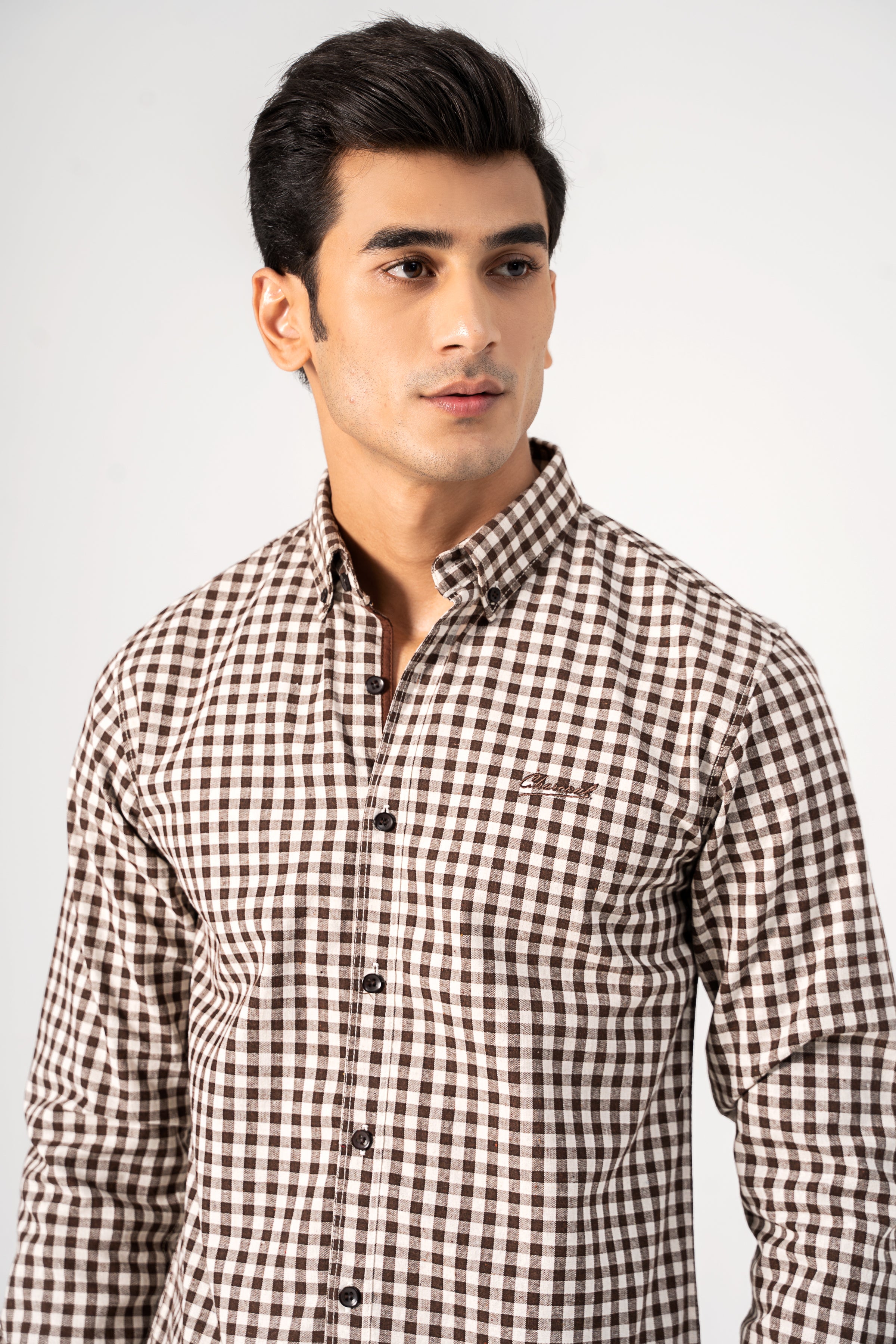 CASUAL SHIRT BROWN CHECK