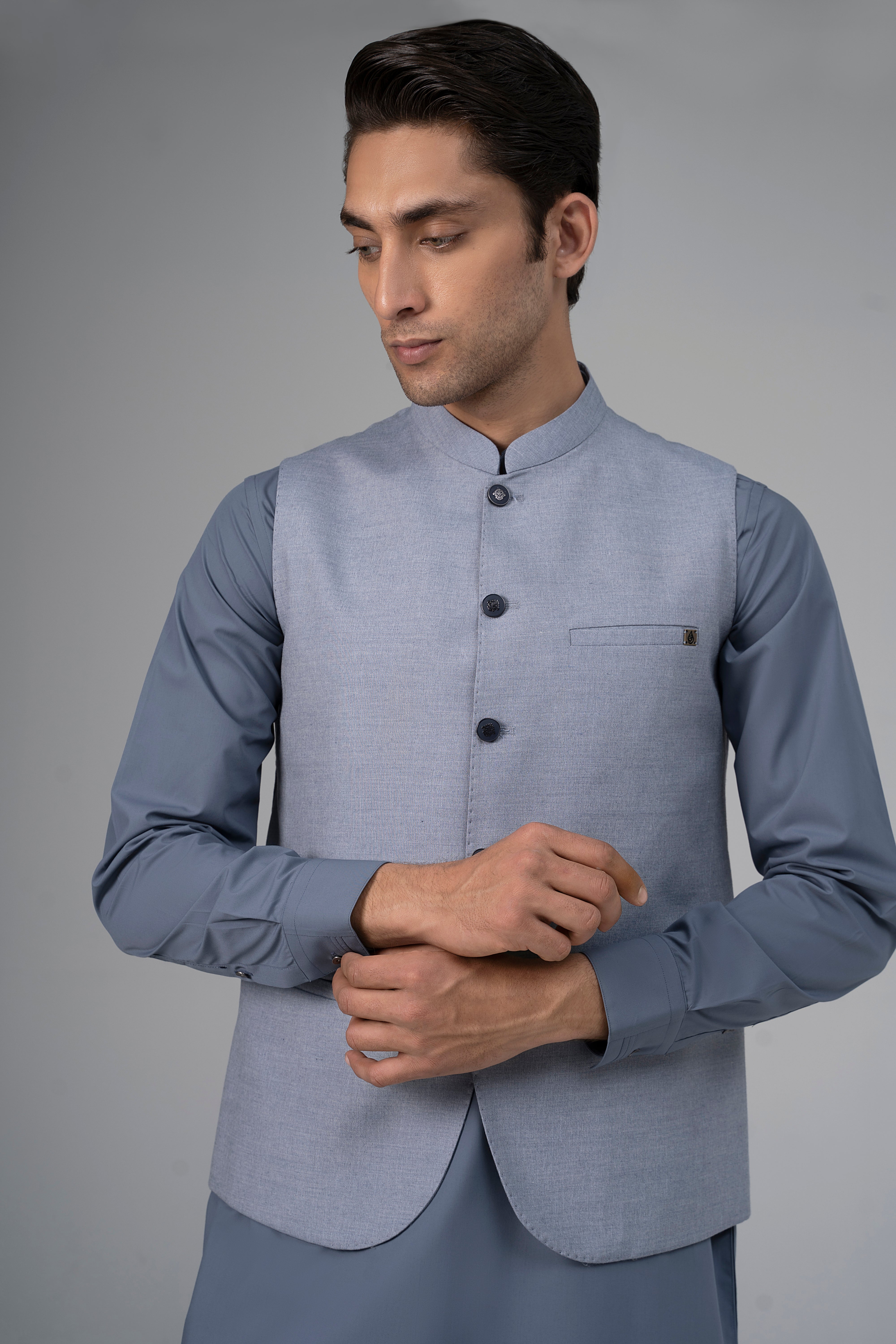BLENDED WAISTCOAT - PREMIUM COLLECTION CLOUDY BLUE