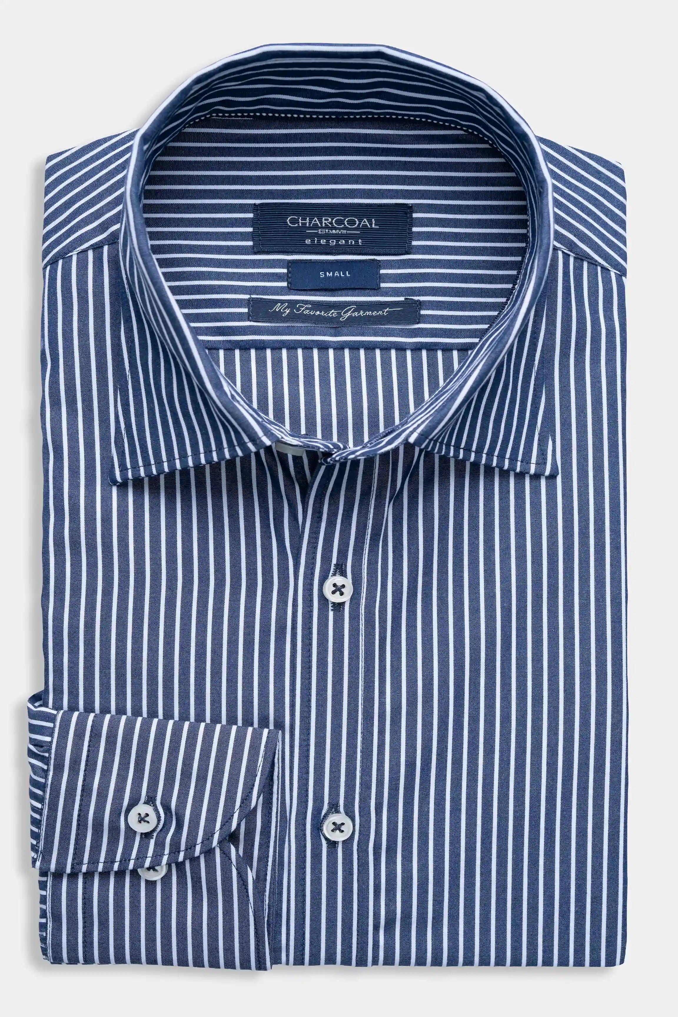 SMART FIT SEMI FORMAL STRIPED SHIRT BLACK STRIPE