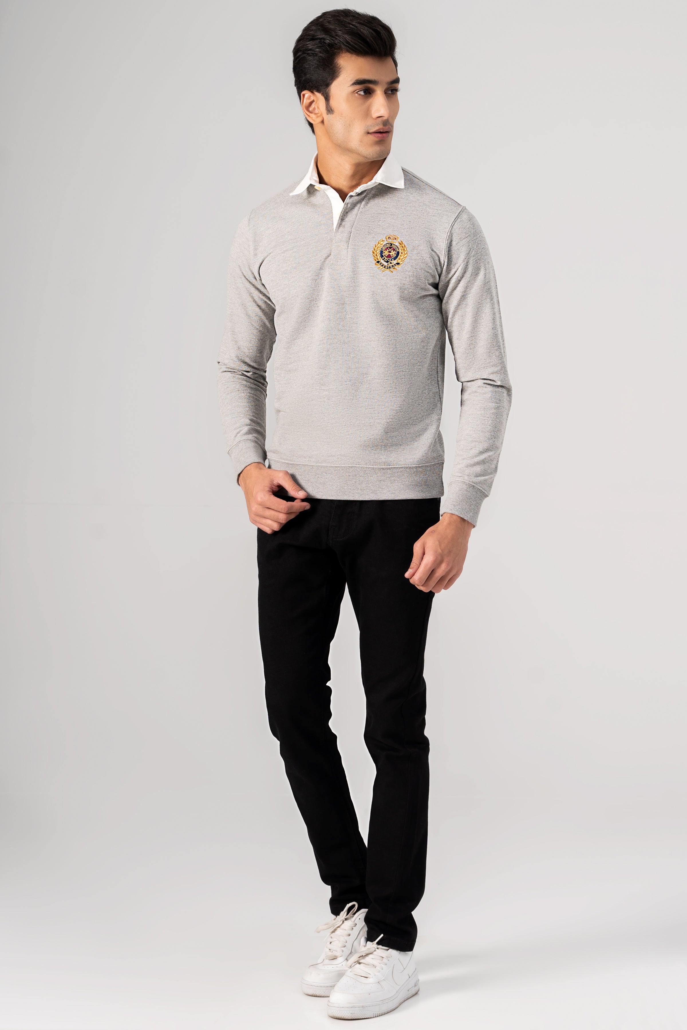 RUGBY  SWEAT SHIRT HEATHER GREY