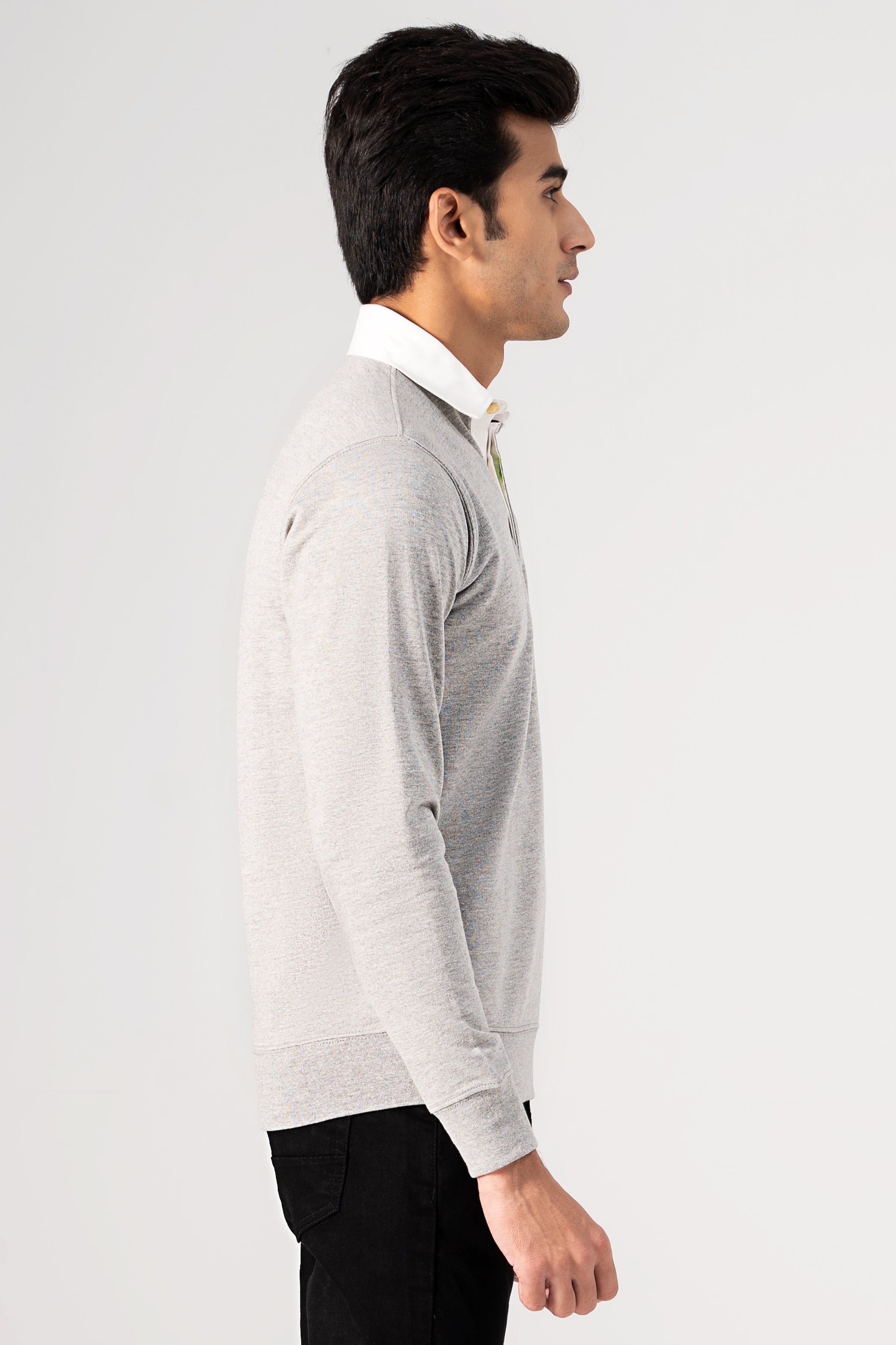 RUGBY  SWEAT SHIRT HEATHER GREY