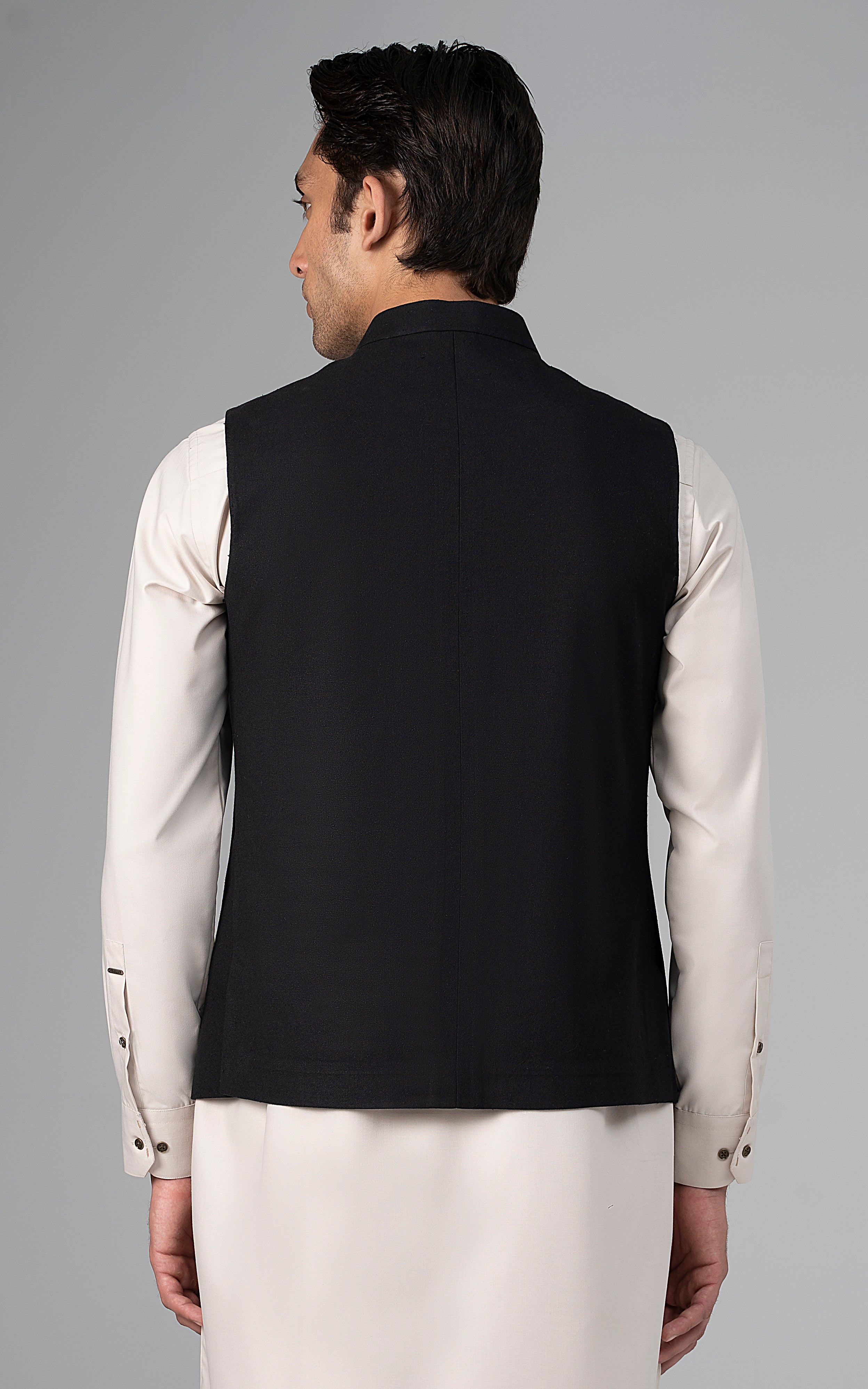 LOGO EMBROIDERED WAISTCOAT- CLASSIC COLLECTION BLACK