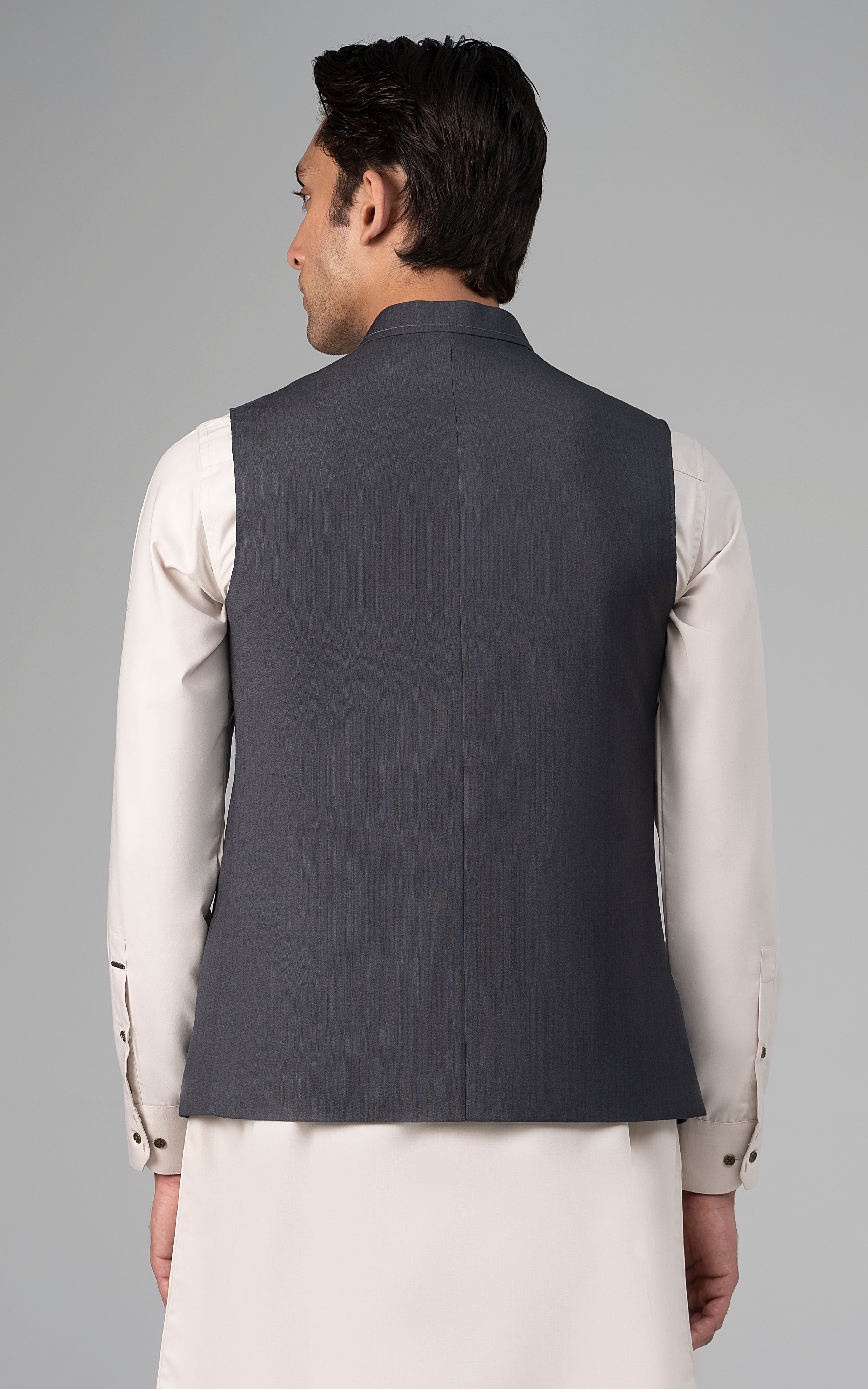 TROPICAL WAISTCOAT -SIGNATURE COLLECTION MID GREY