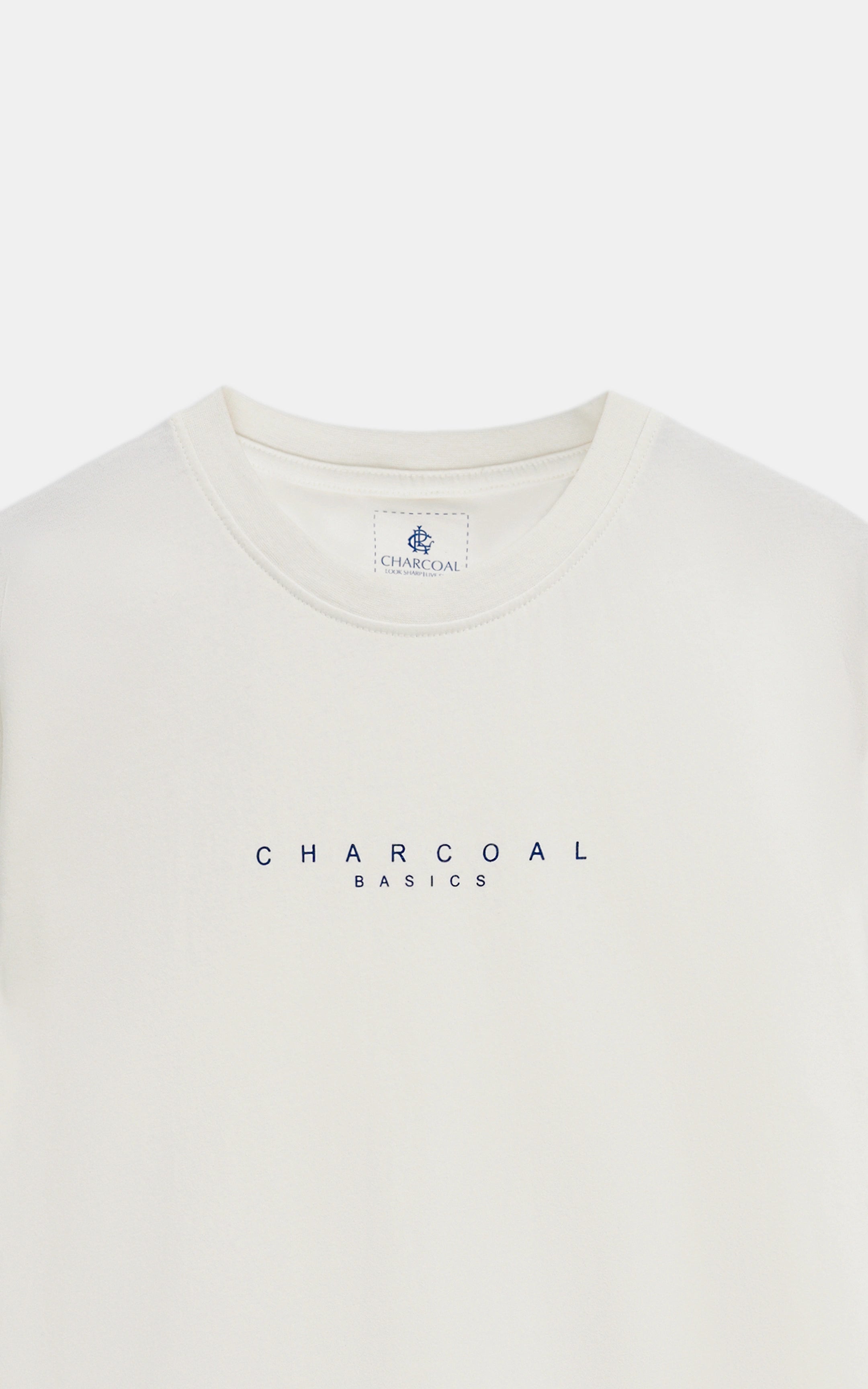 HALF SLEEVES SLEEPWEAR CREW NECK T SHIRT OFF WHITE