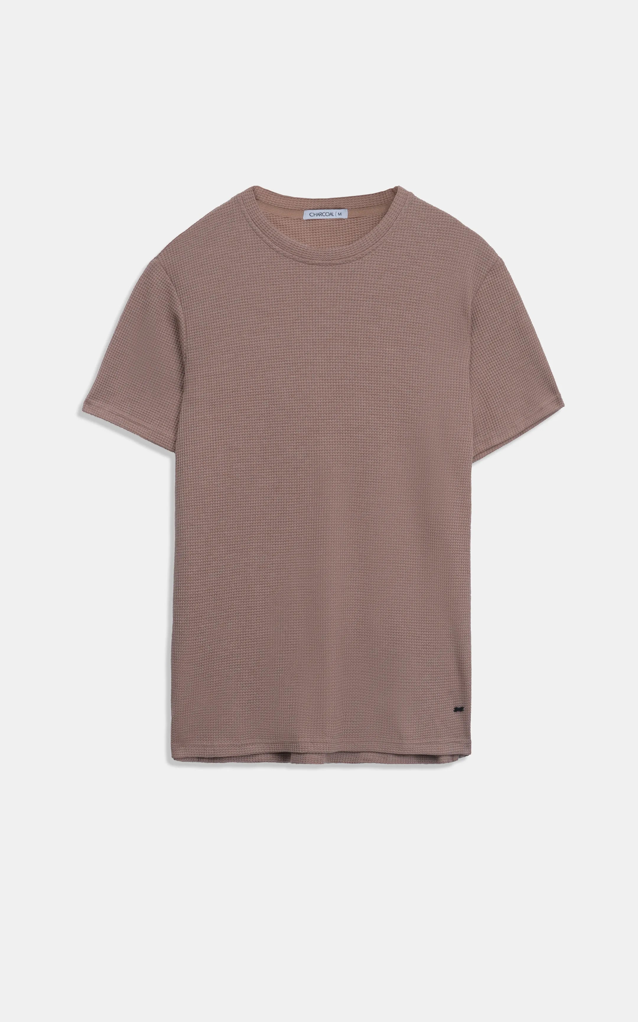 REGULAR FIT WAFFLE CREW NECK T SHIRT VINTAGE COPPER