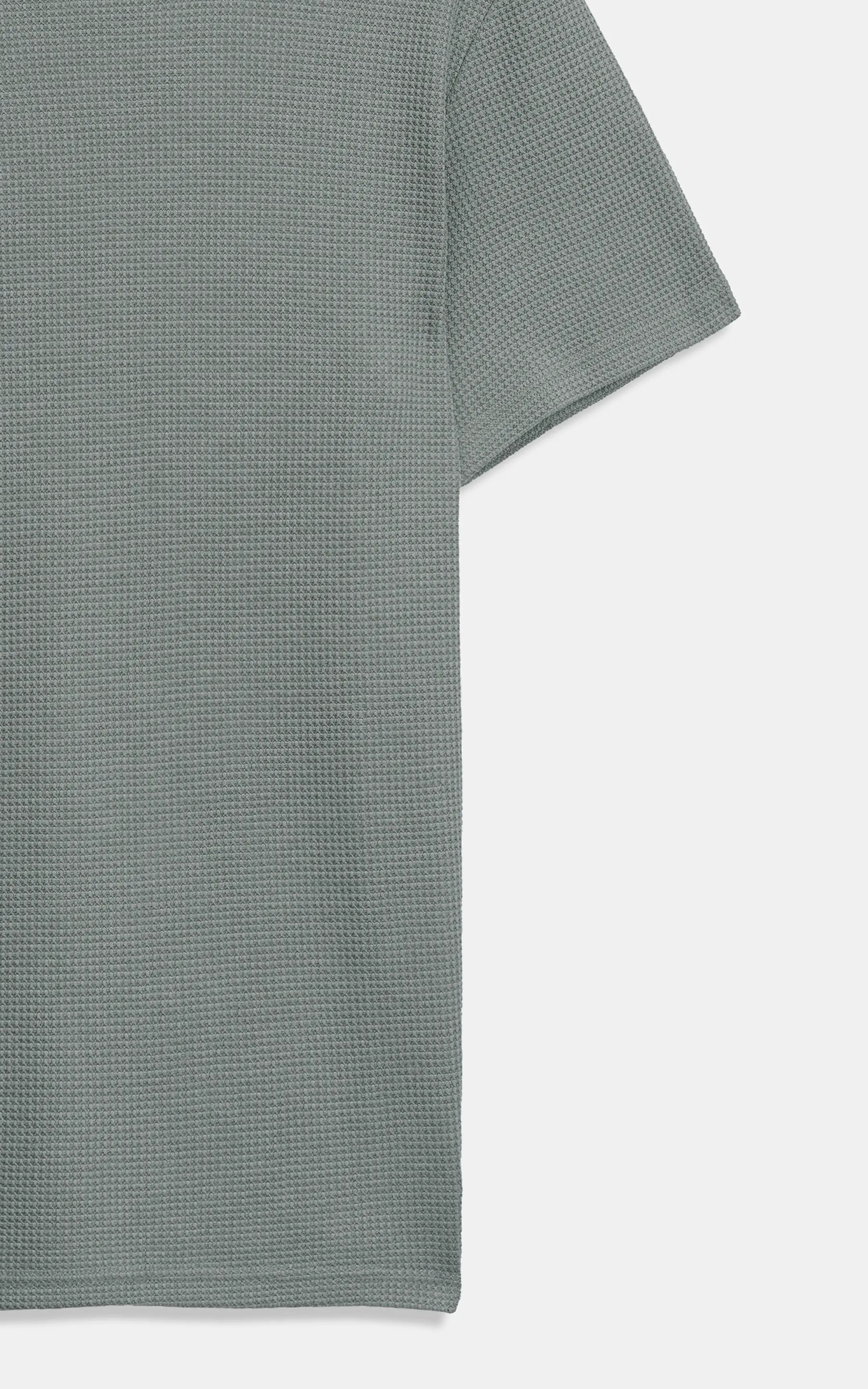 REGULAR FIT WAFFLE CREW NECK T SHIRT LIGHT GREEN