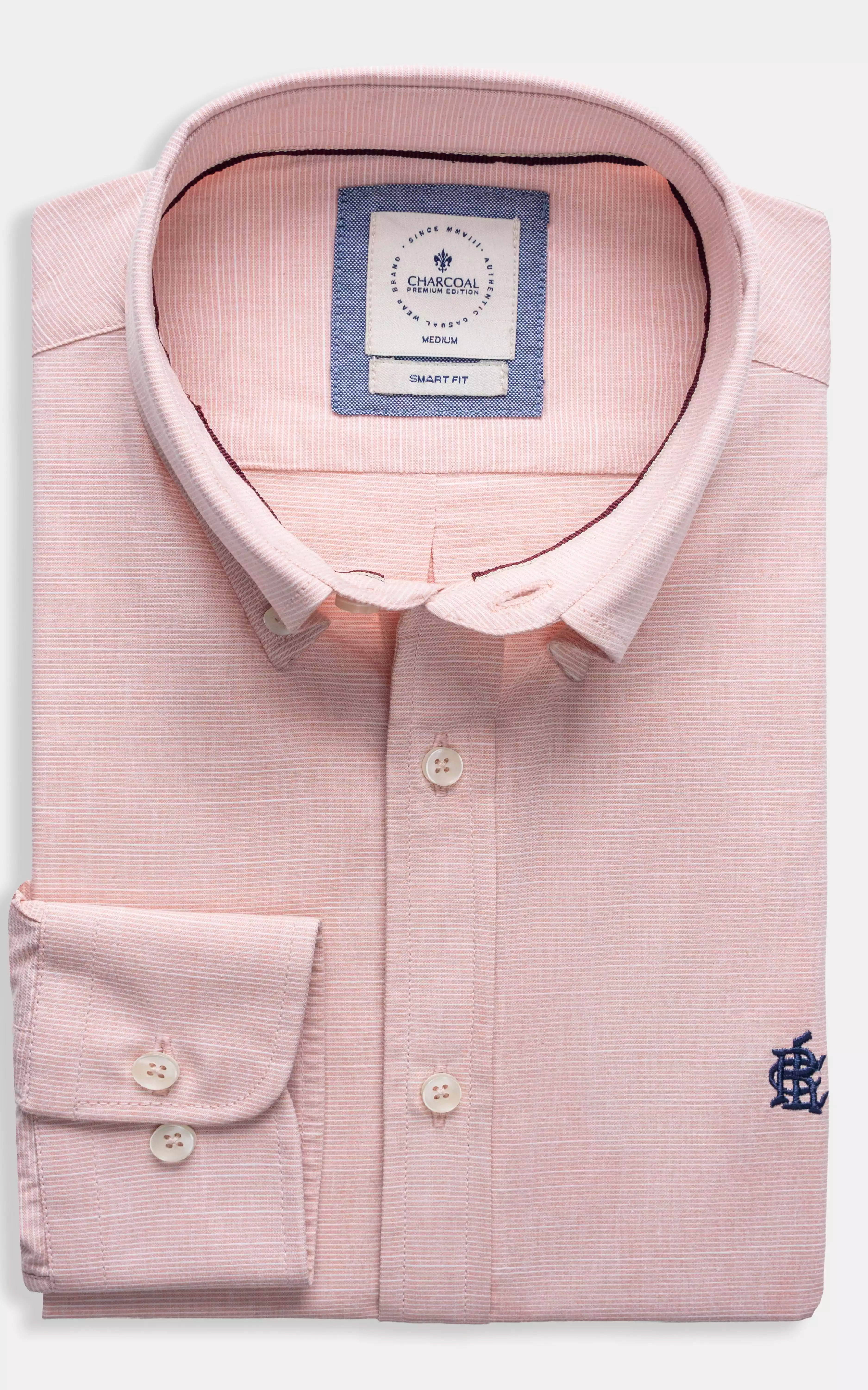 SELF TEXTURED SMART SHIRT  LIGHT PINK