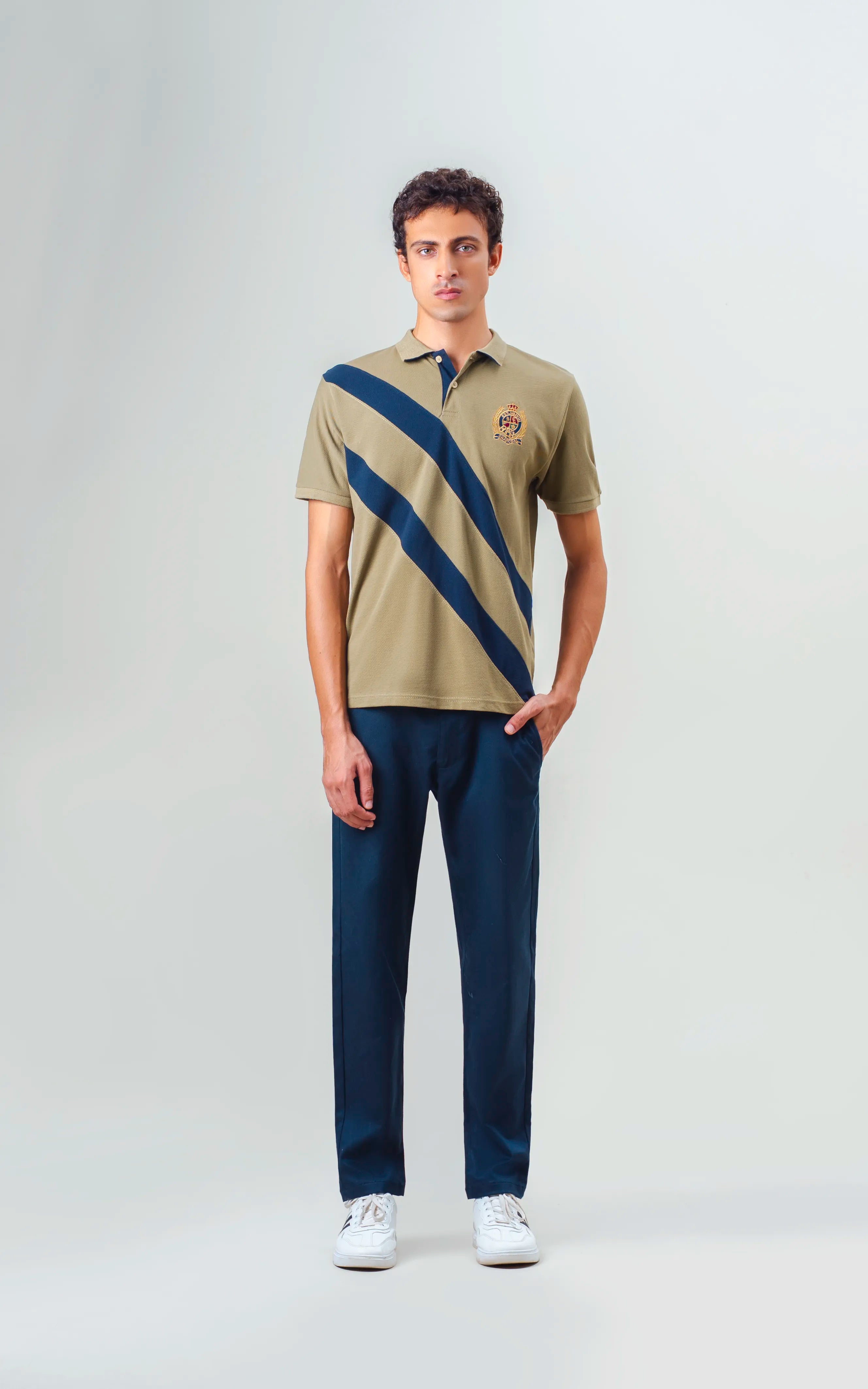 CUT & SEW POLO SHIRT GREEN