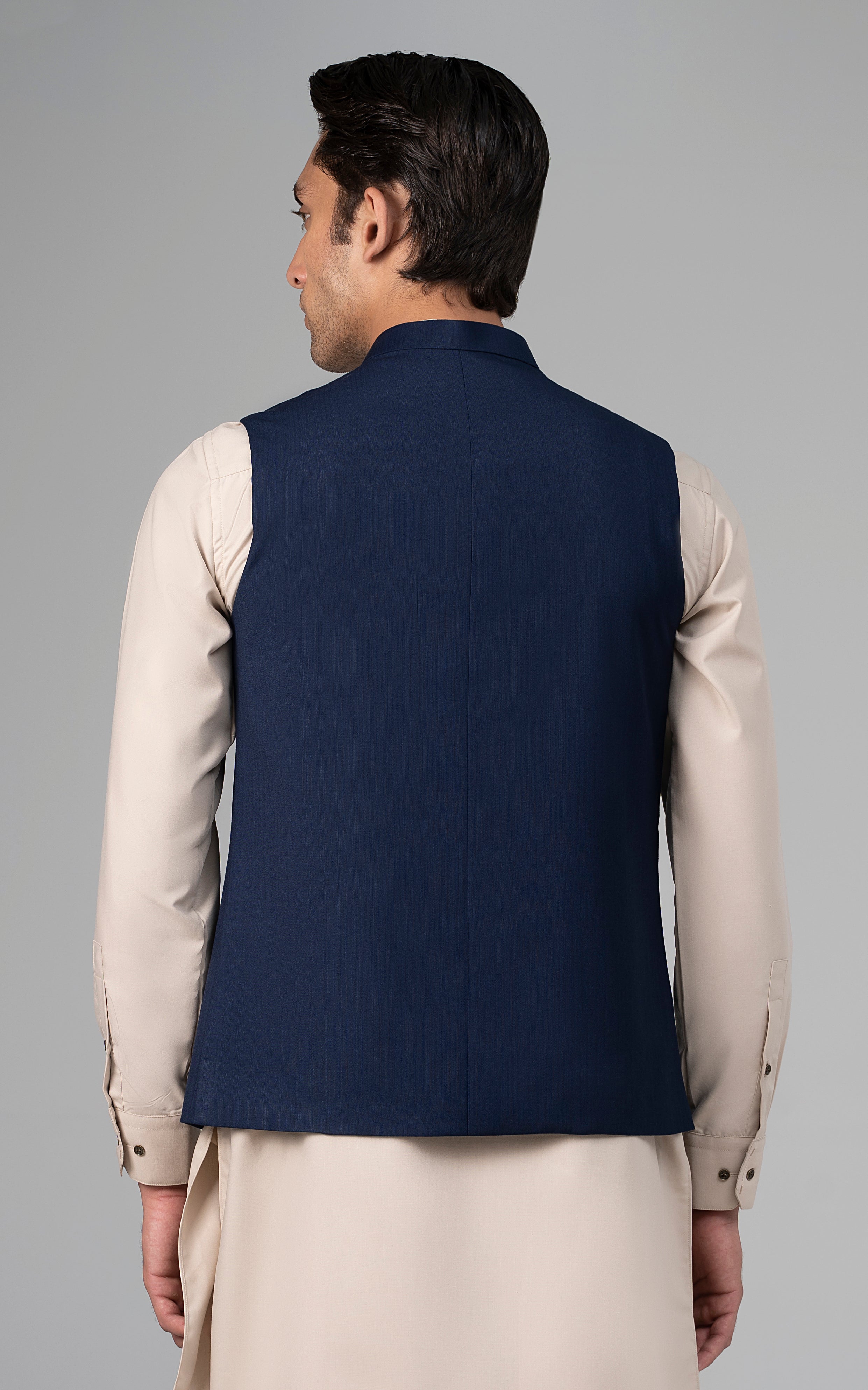 TROPICAL LOGO EMBROIDERED WAISTCOAT -SIGATURE COLLECTION NAVY