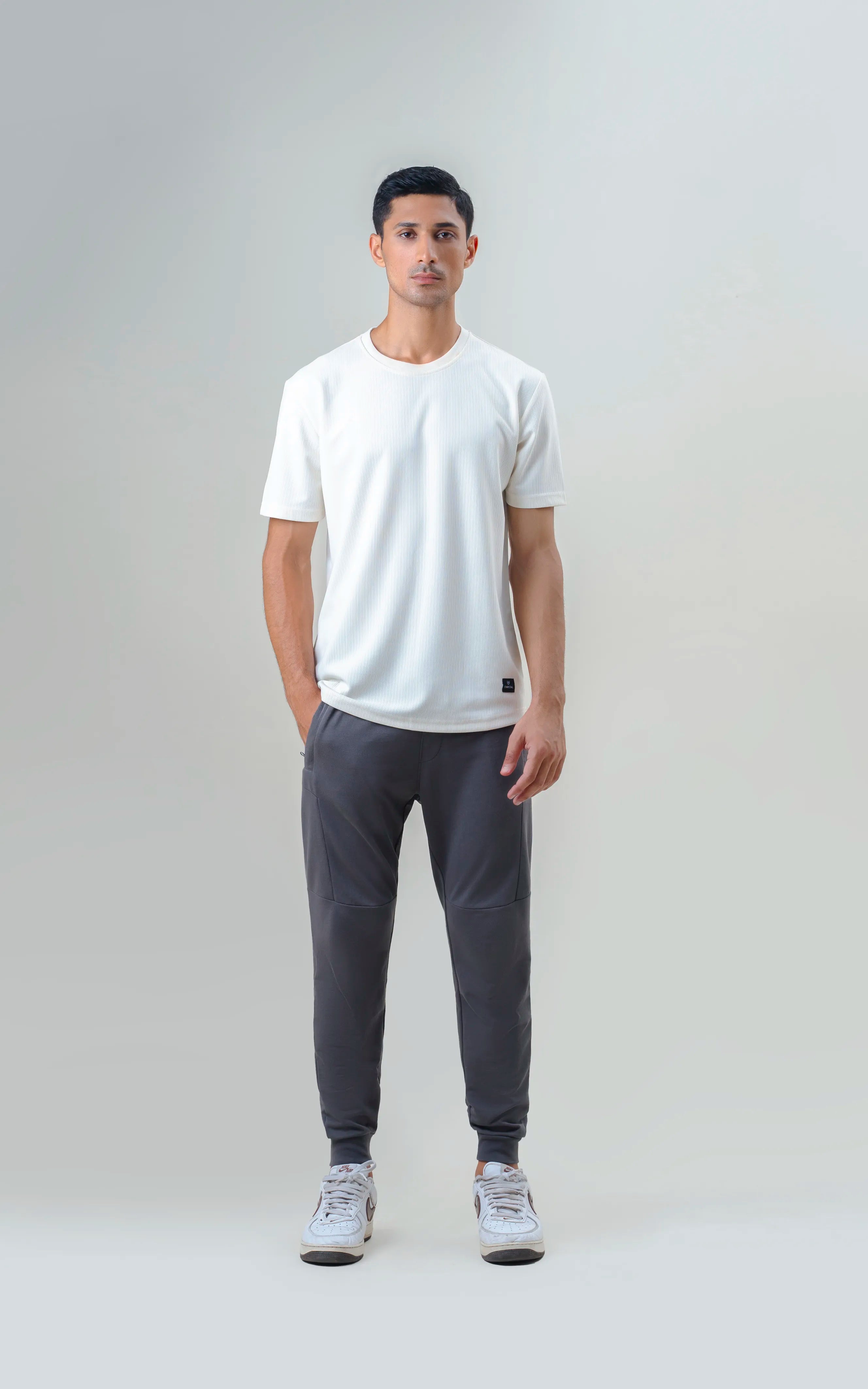 SLIM FIT TERRY JOGGER TROUSER GREY