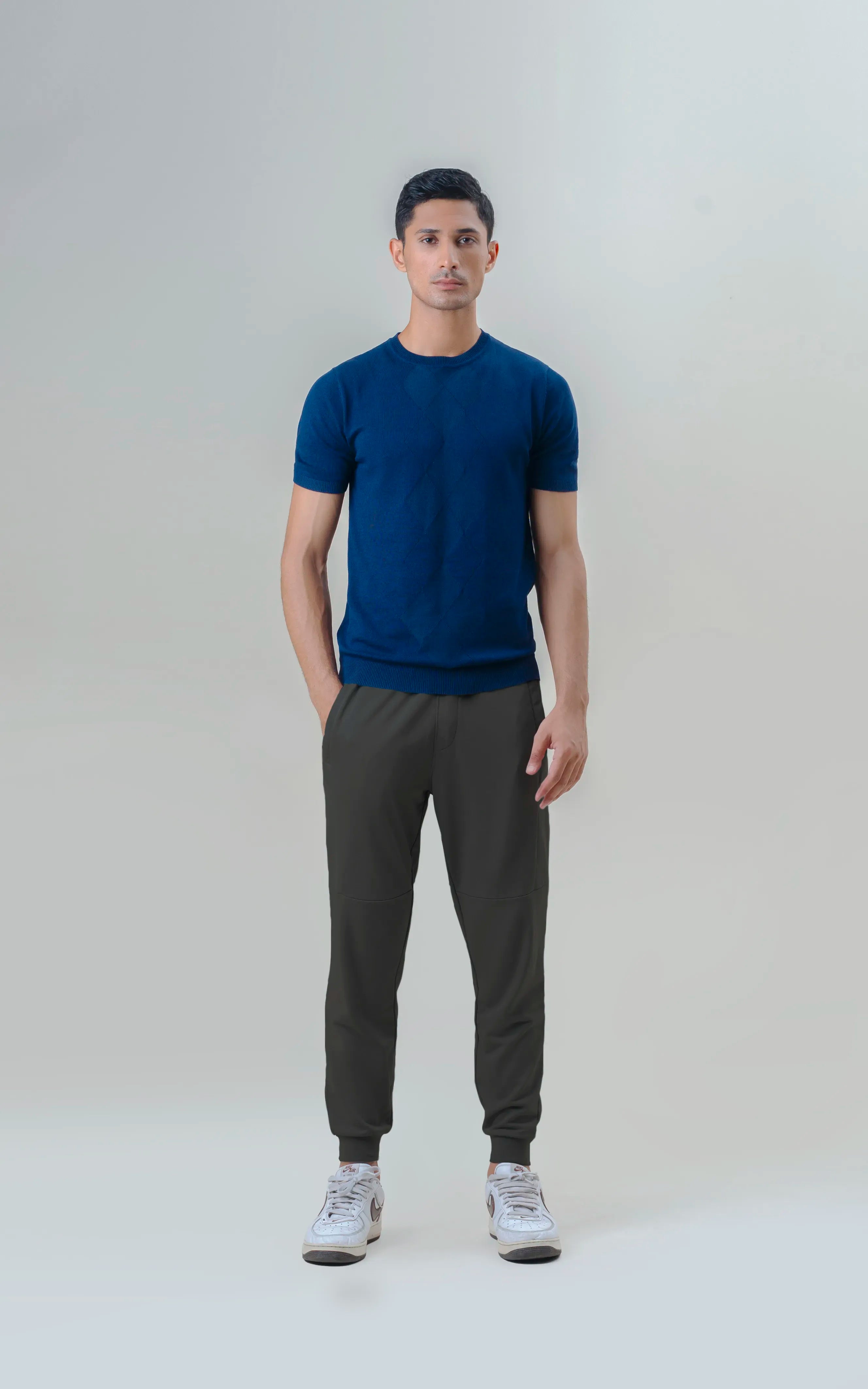 SLIM FIT TERRY JOGGER TROUSER  ASH GREY