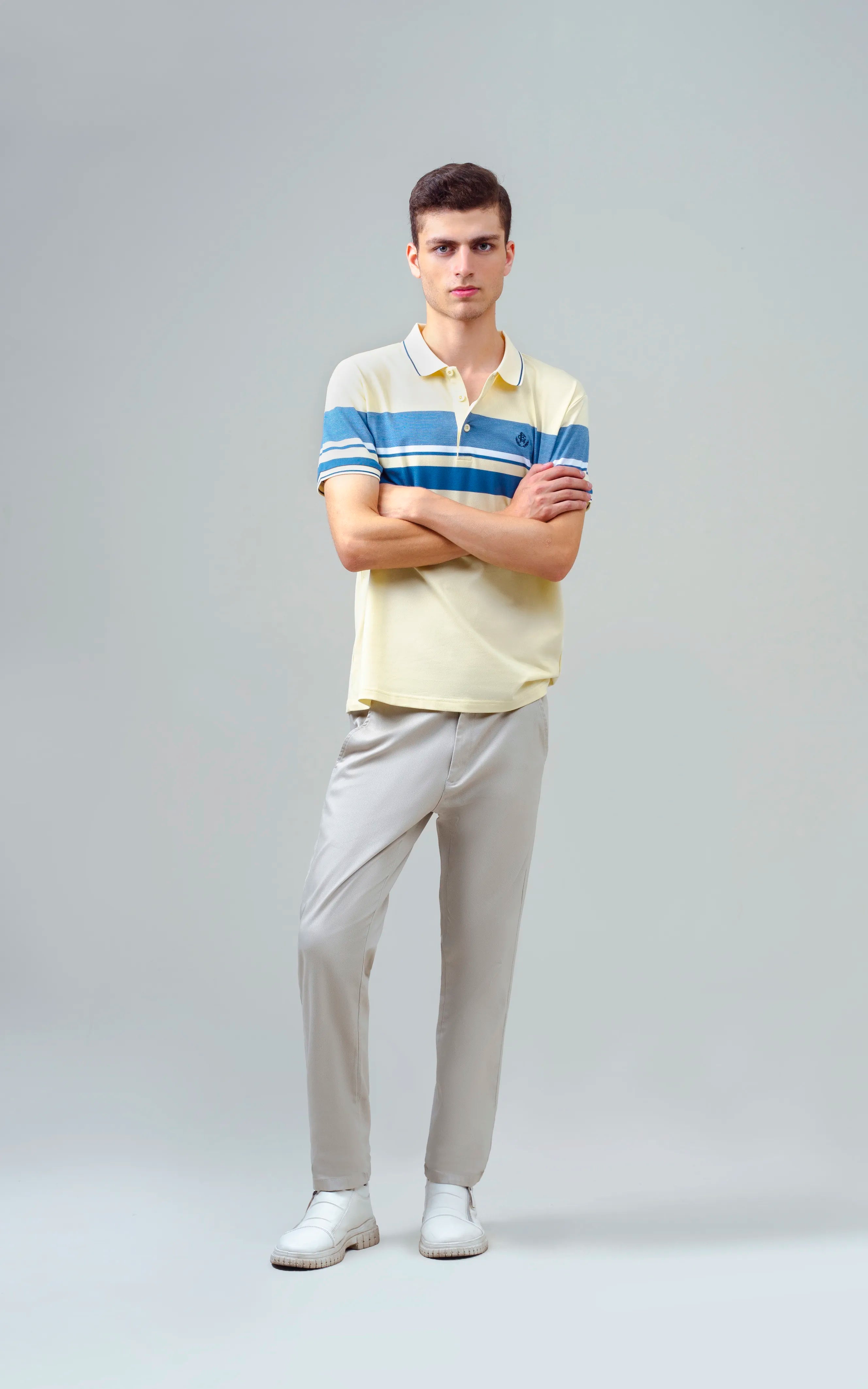 EXECUTIVE ENGINEERED STRIPE POLO LIME YELLOW