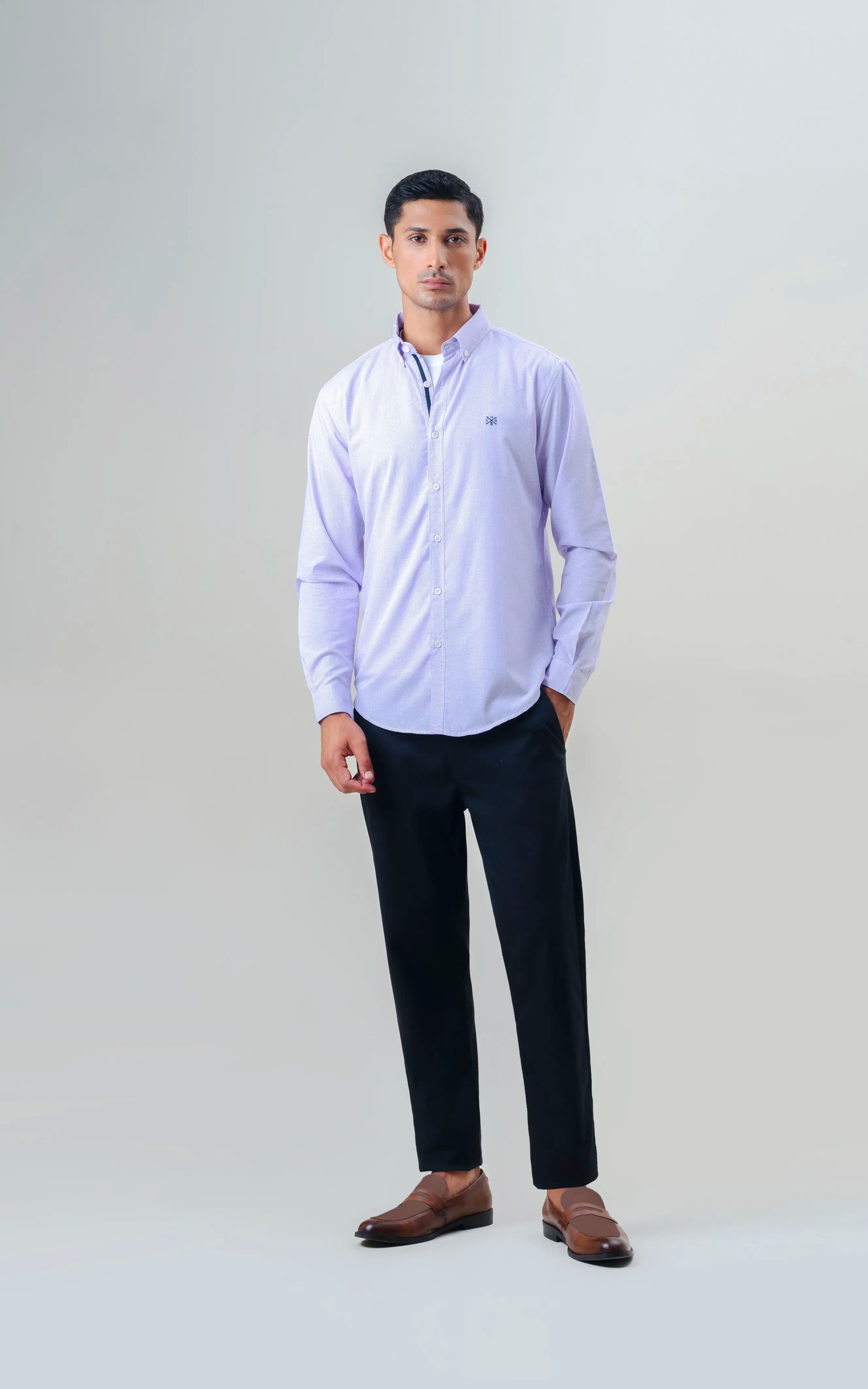 CASUAL SHIRT SMART FIT PURPLE CHECK