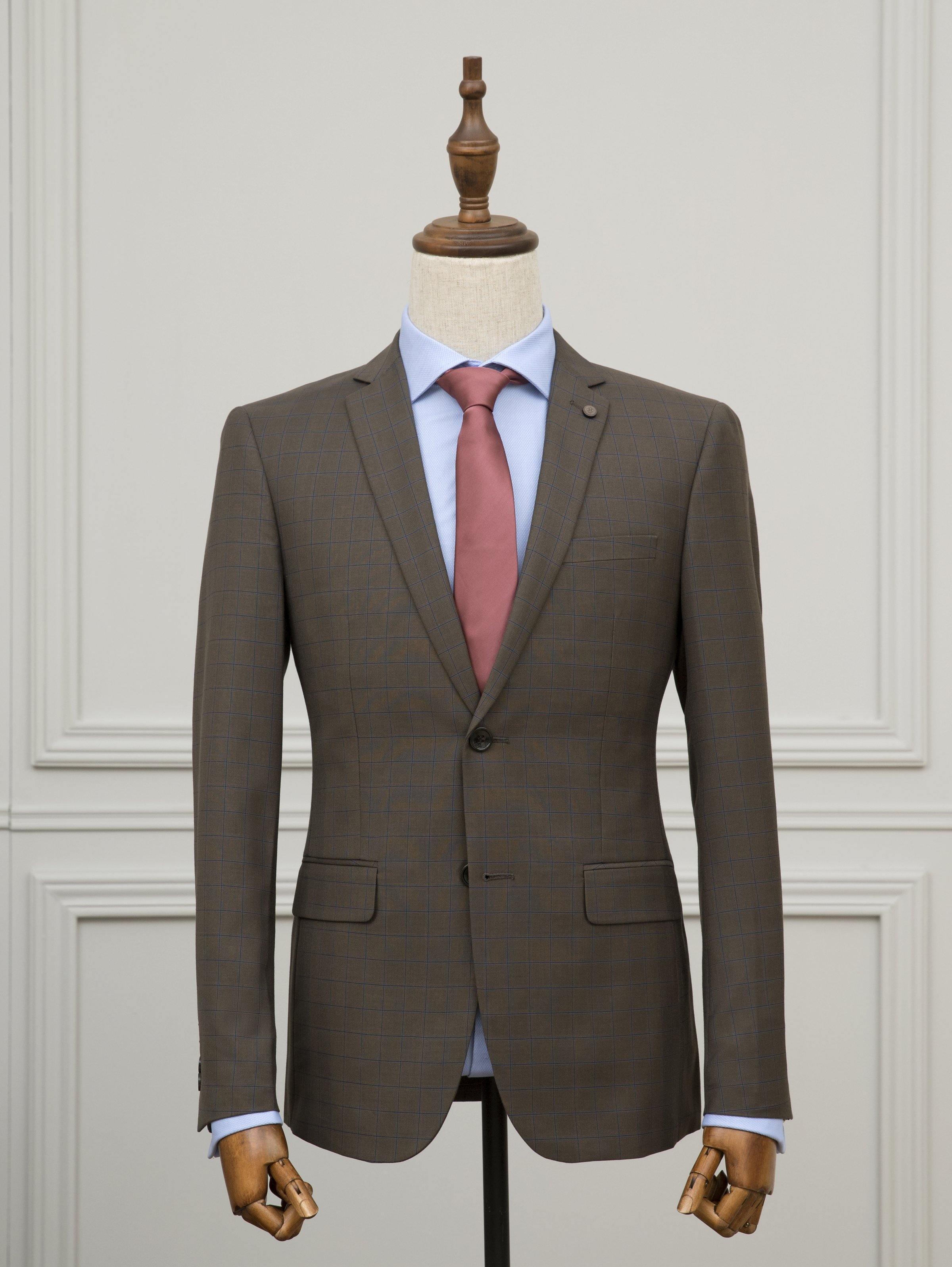 2 PIECE SUIT BLUE BROWN at Charcoal Clothing