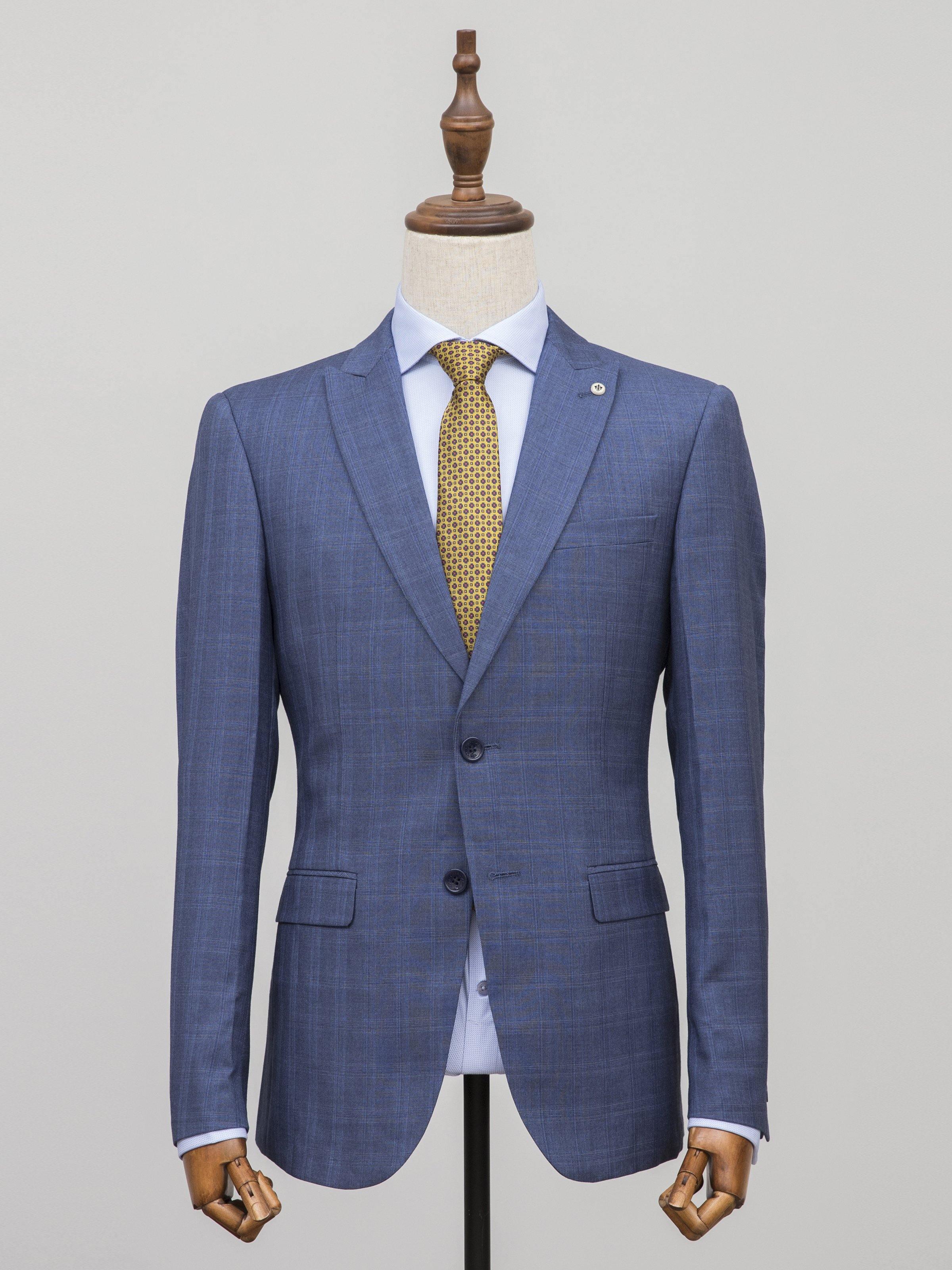 2 PIECE SUIT SLIM FIT BLUE GREY at Charcoal Clothing