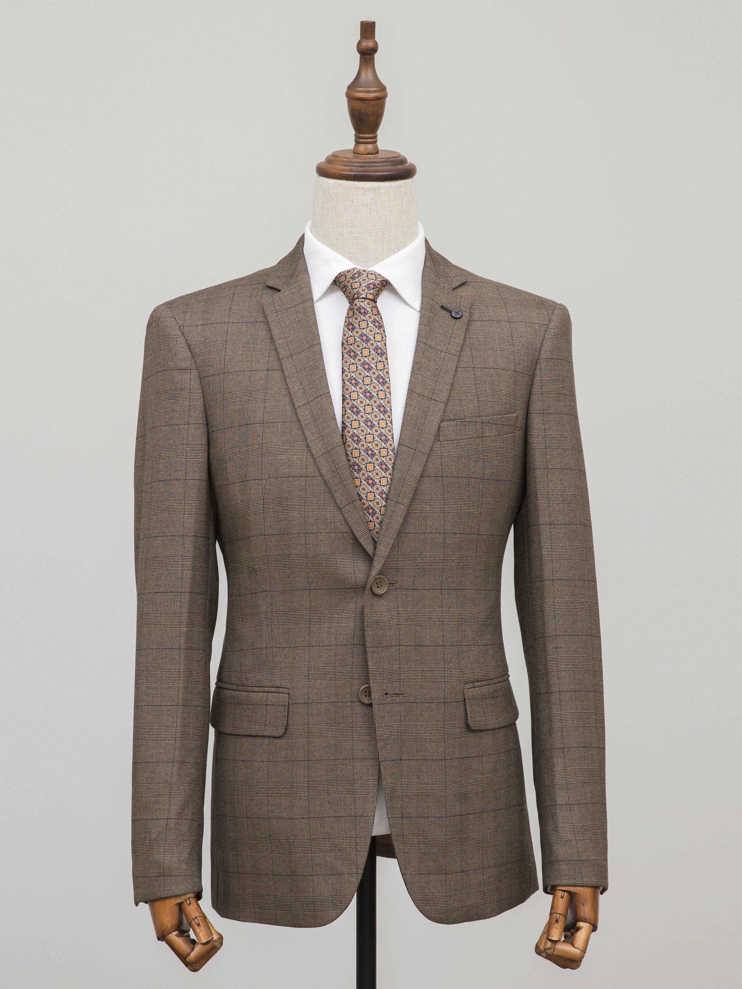 2 PIECE SUIT SLIM FIT LIGHT BROWN at Charcoal Clothing