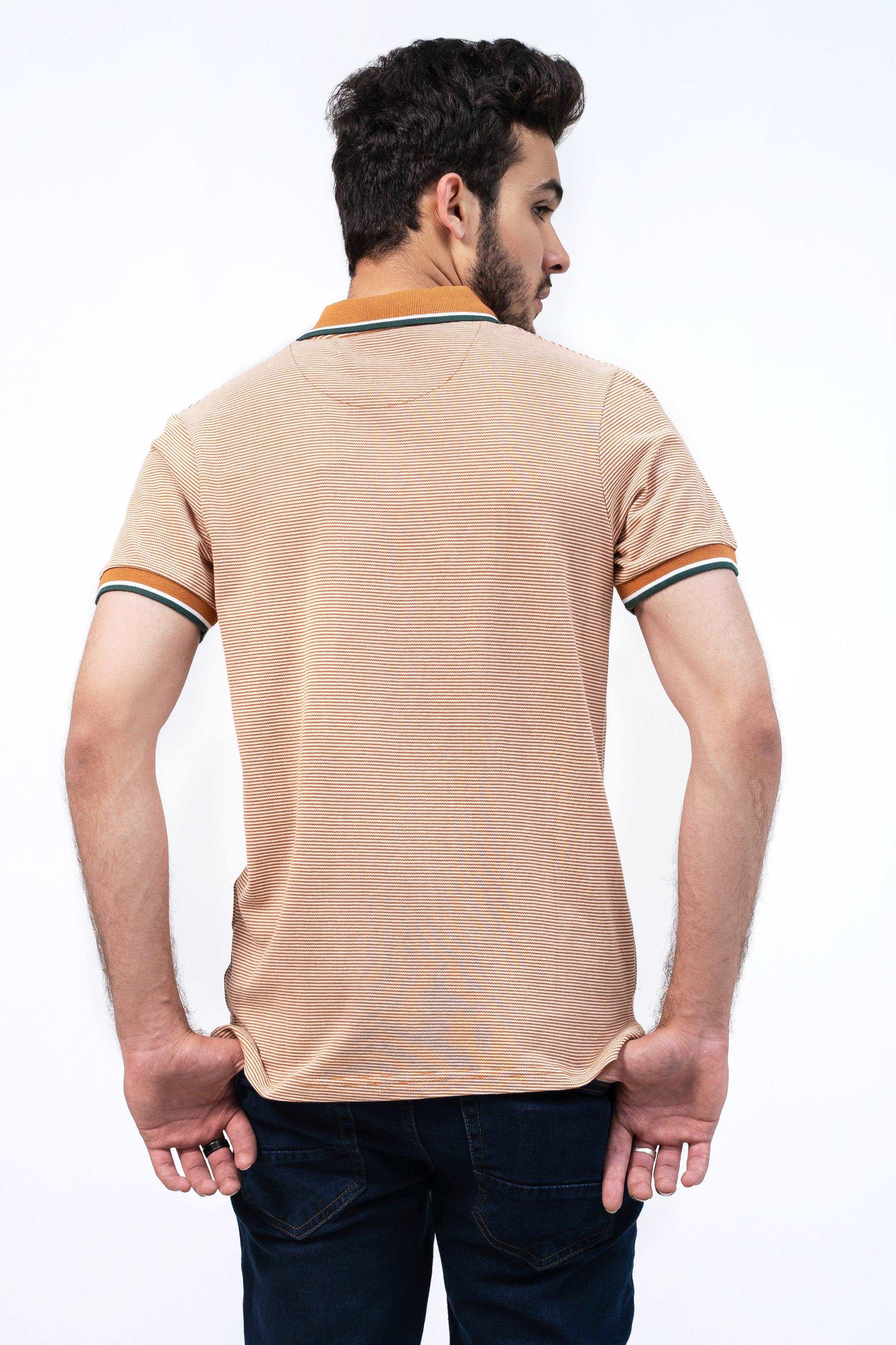 BIRD EYE POLO RUST at Charcoal Clothing