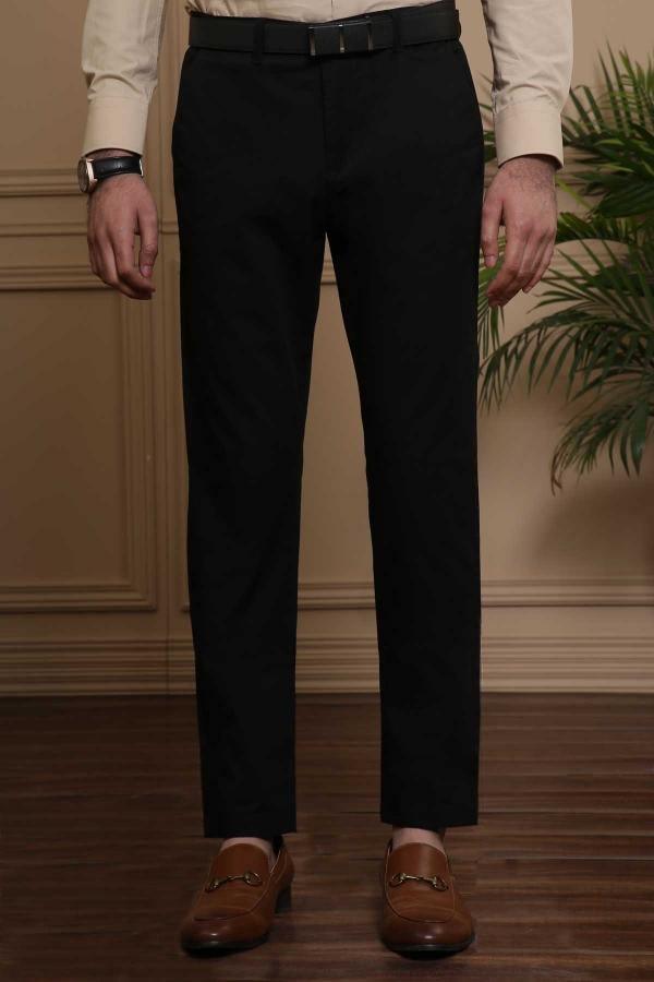 C PANT CROSS POCKET SLIM FIT BLACK at Charcoal Clothing