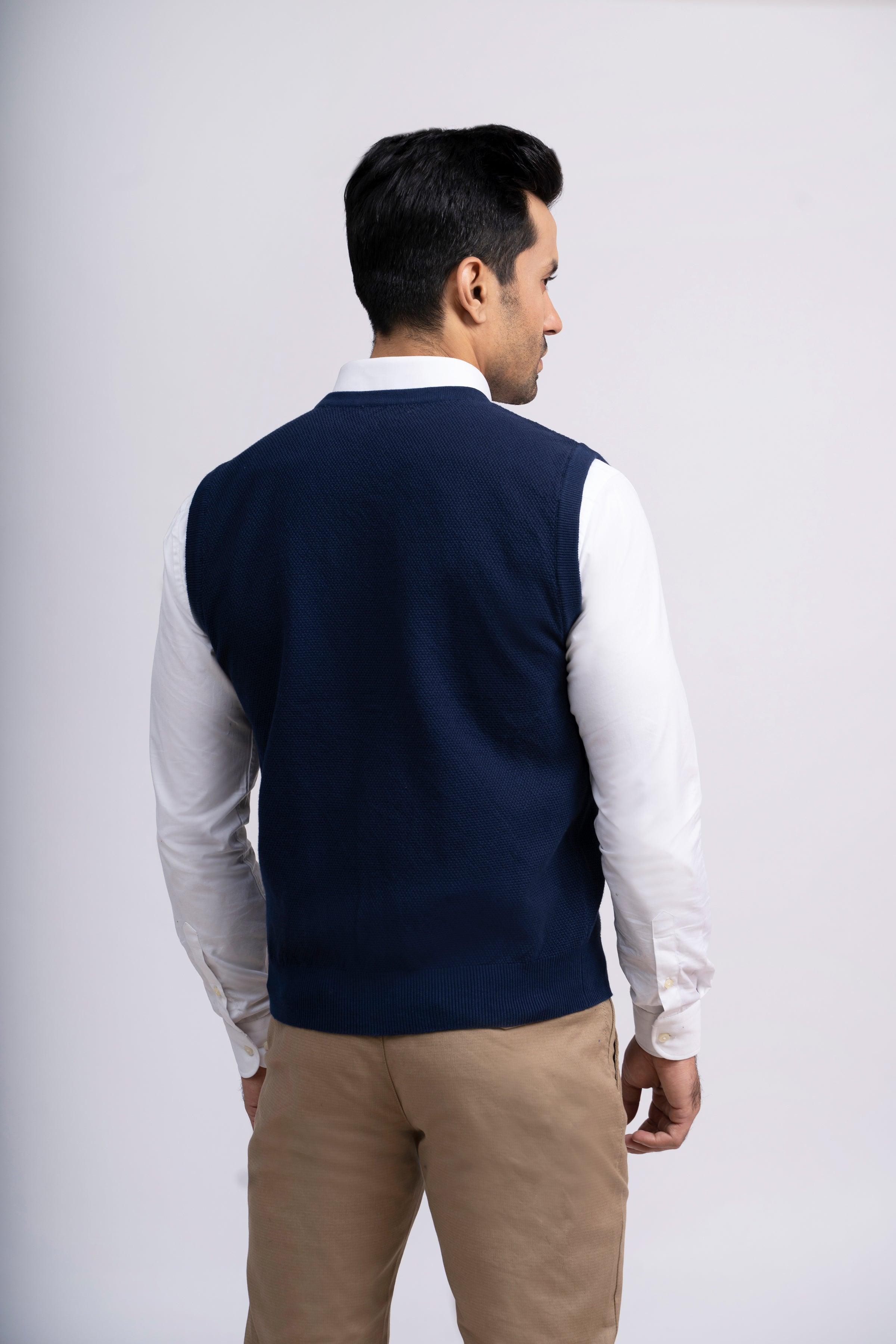 CARDIGAN SWEATER S/L NAVY at Charcoal Clothing