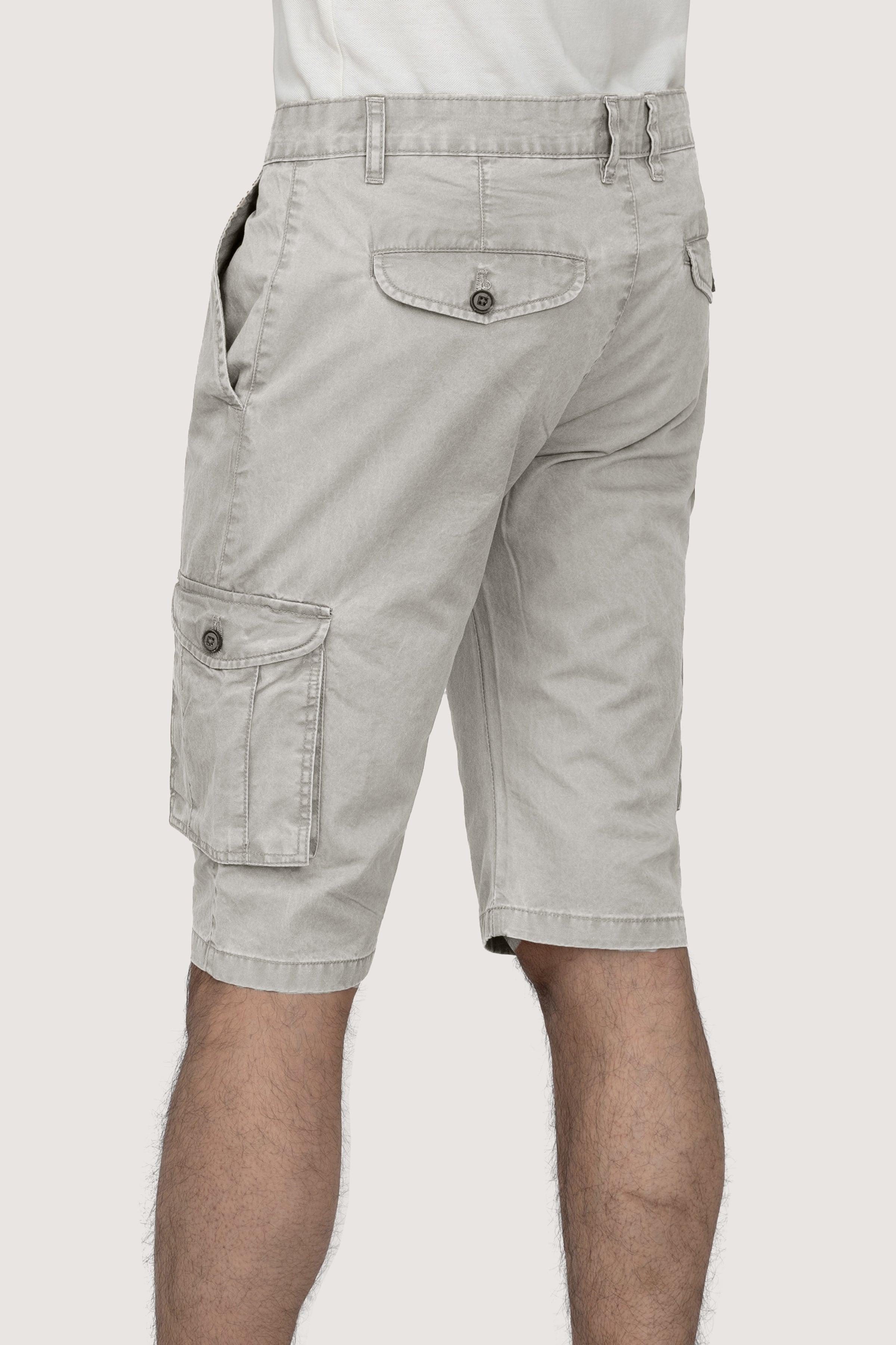 CARGO ENZYME WASHED REGULAR FIT SHORTS STONE at Charcoal Clothing