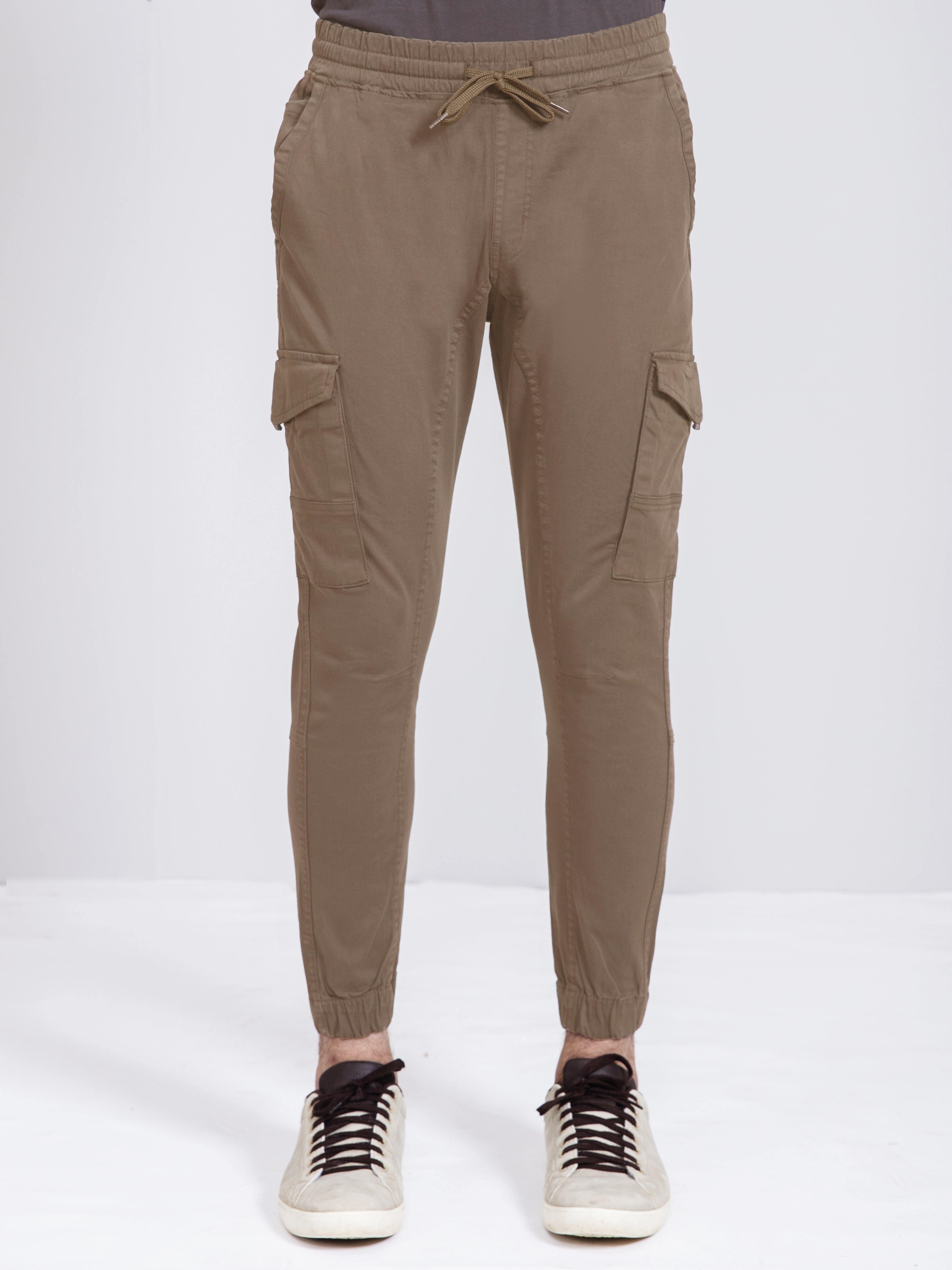 CARGO JOGGAR TROUSER COFEE at Charcoal Clothing
