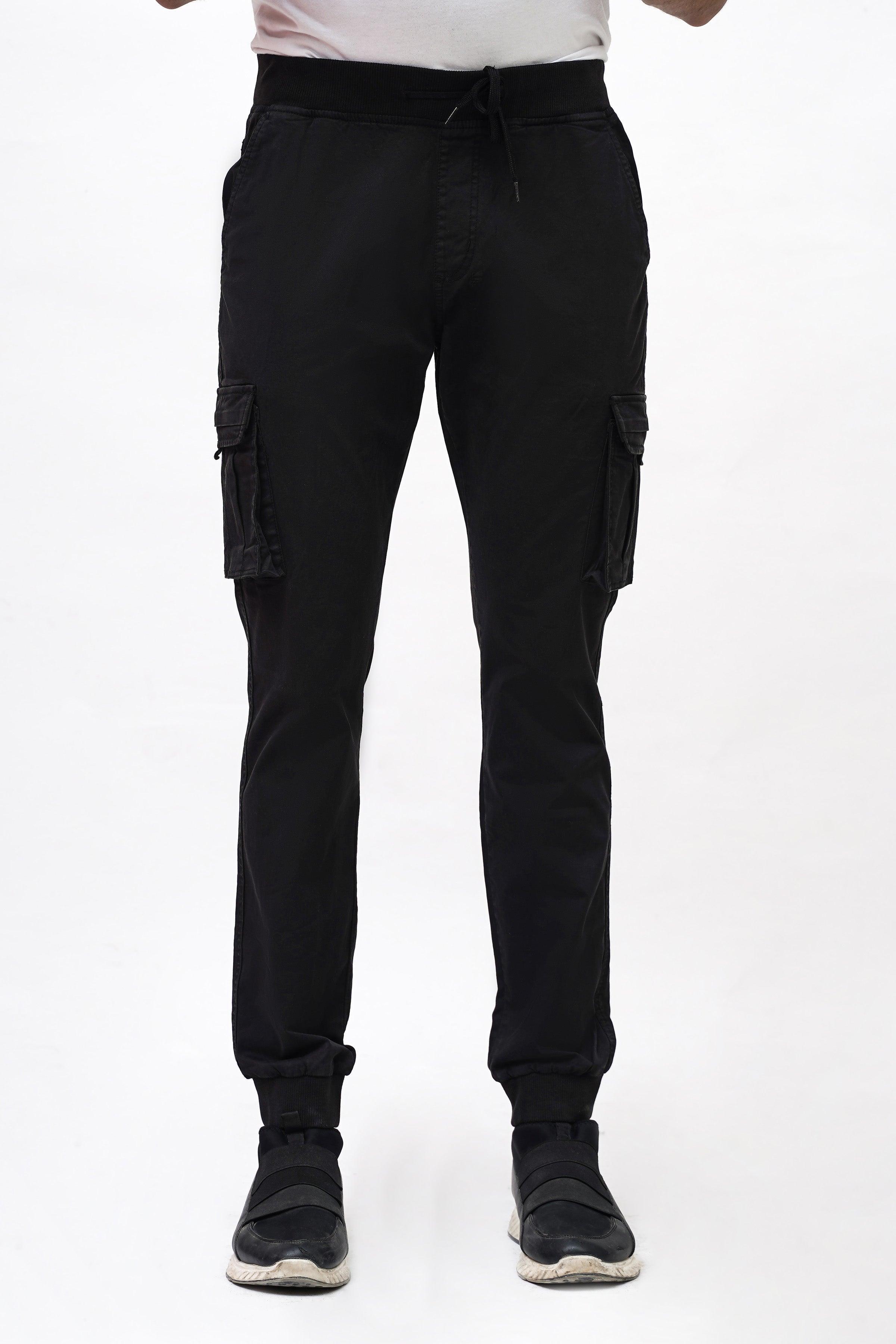 CARGO JOGGER SLIMFIT BLACK TROUSER at Charcoal Clothing