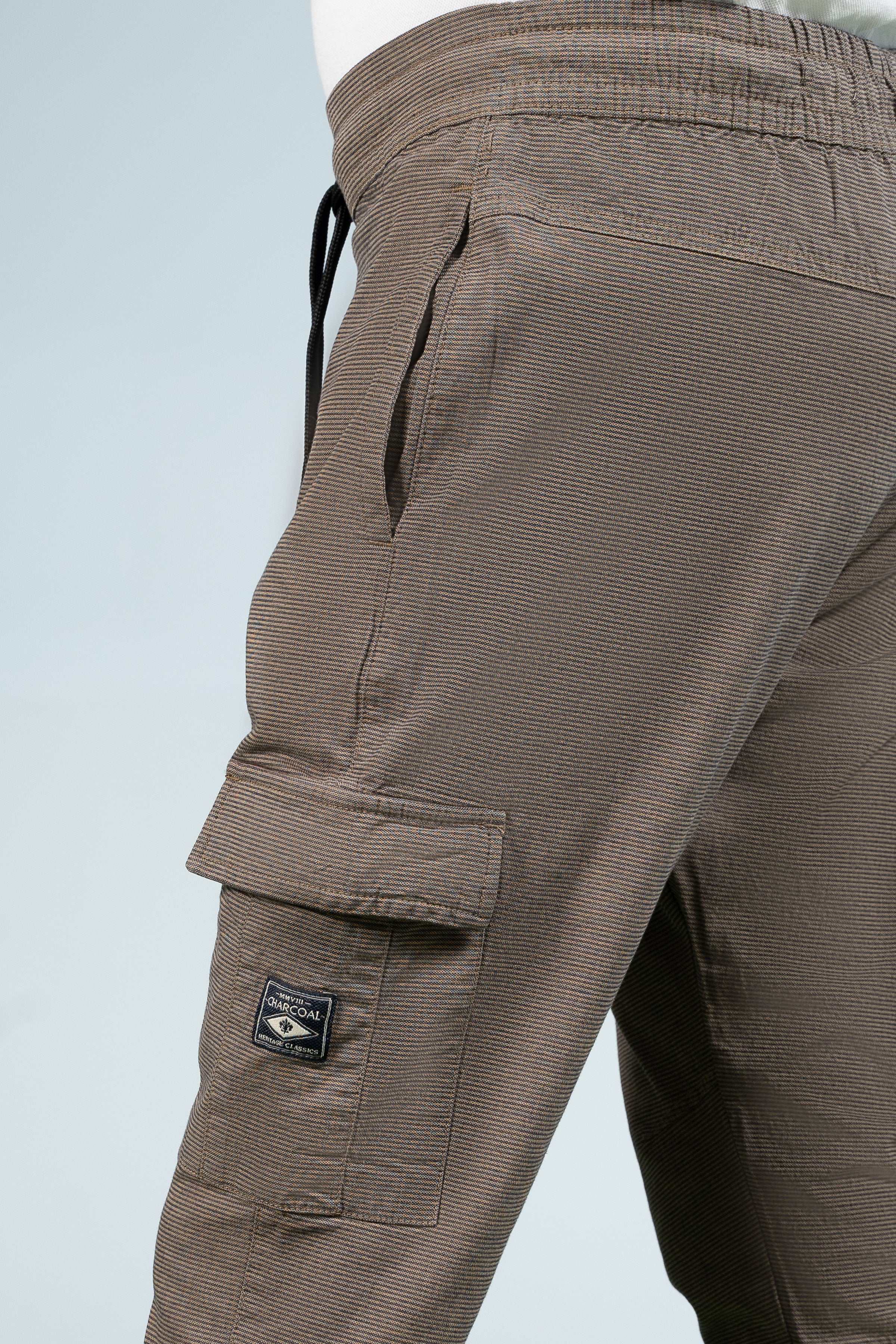 CARGO JOGGER TROUSER BROWN at Charcoal Clothing