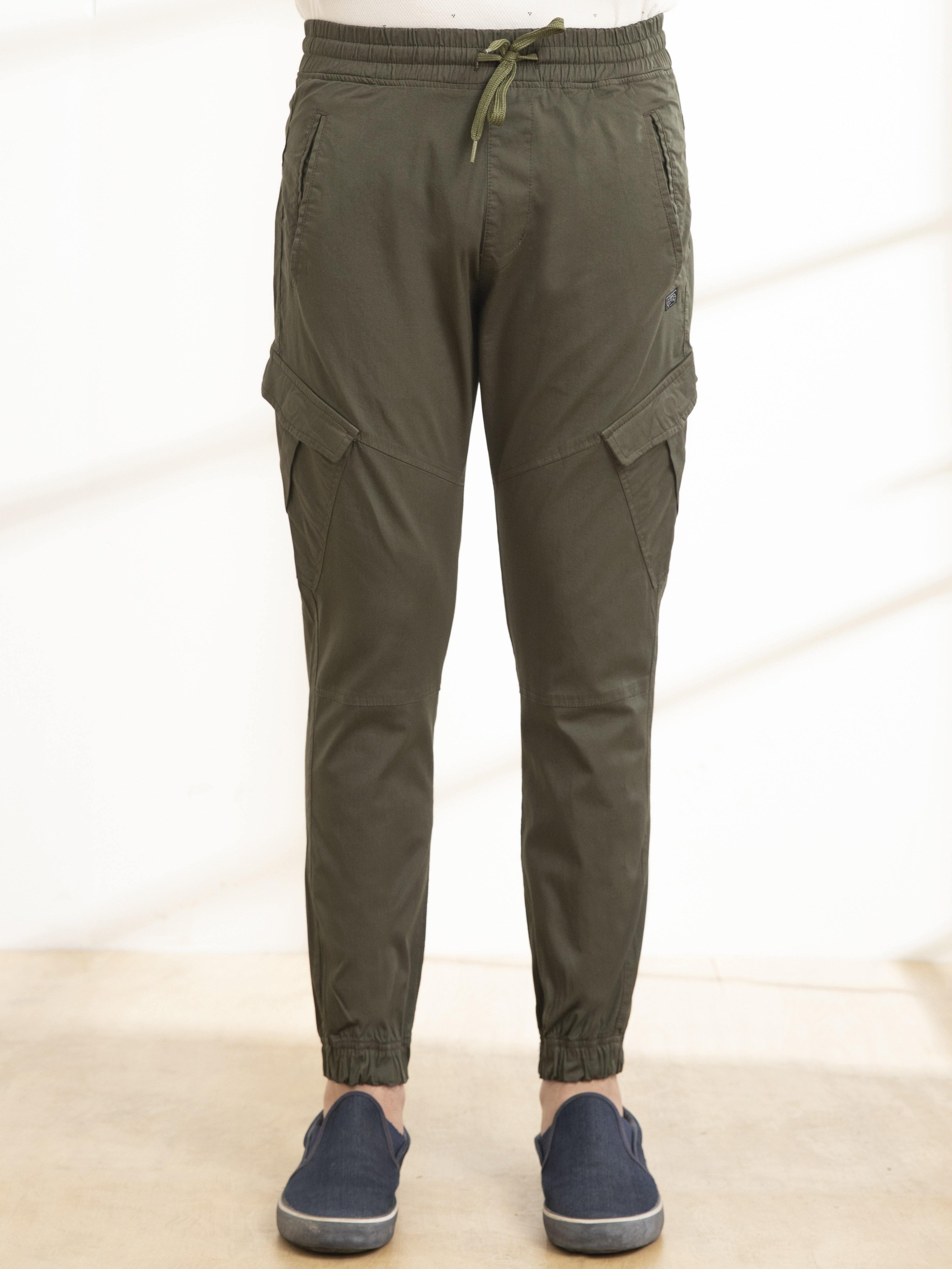 CARGO JOGGER TROUSER DARK GREEN at Charcoal Clothing