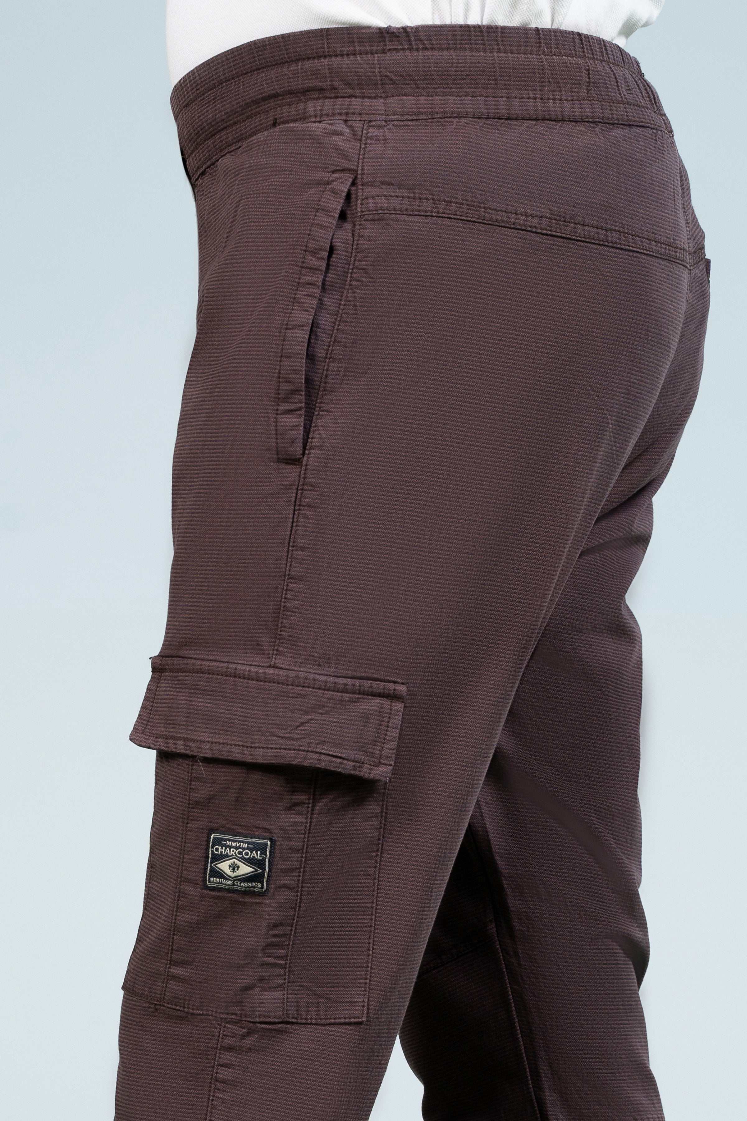 CARGO JOGGER TROUSER MAROON at Charcoal Clothing