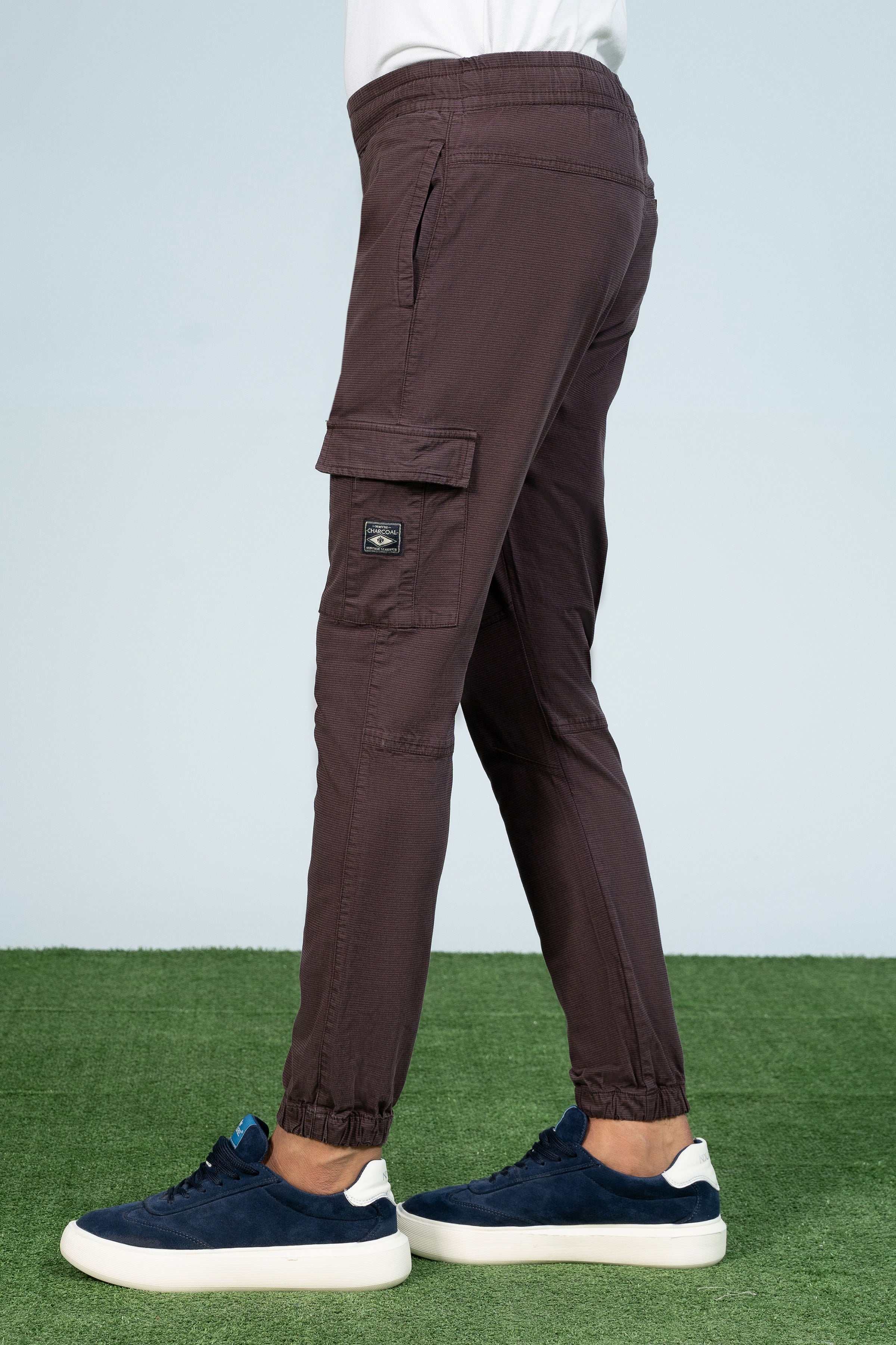 CARGO JOGGER TROUSER MAROON at Charcoal Clothing