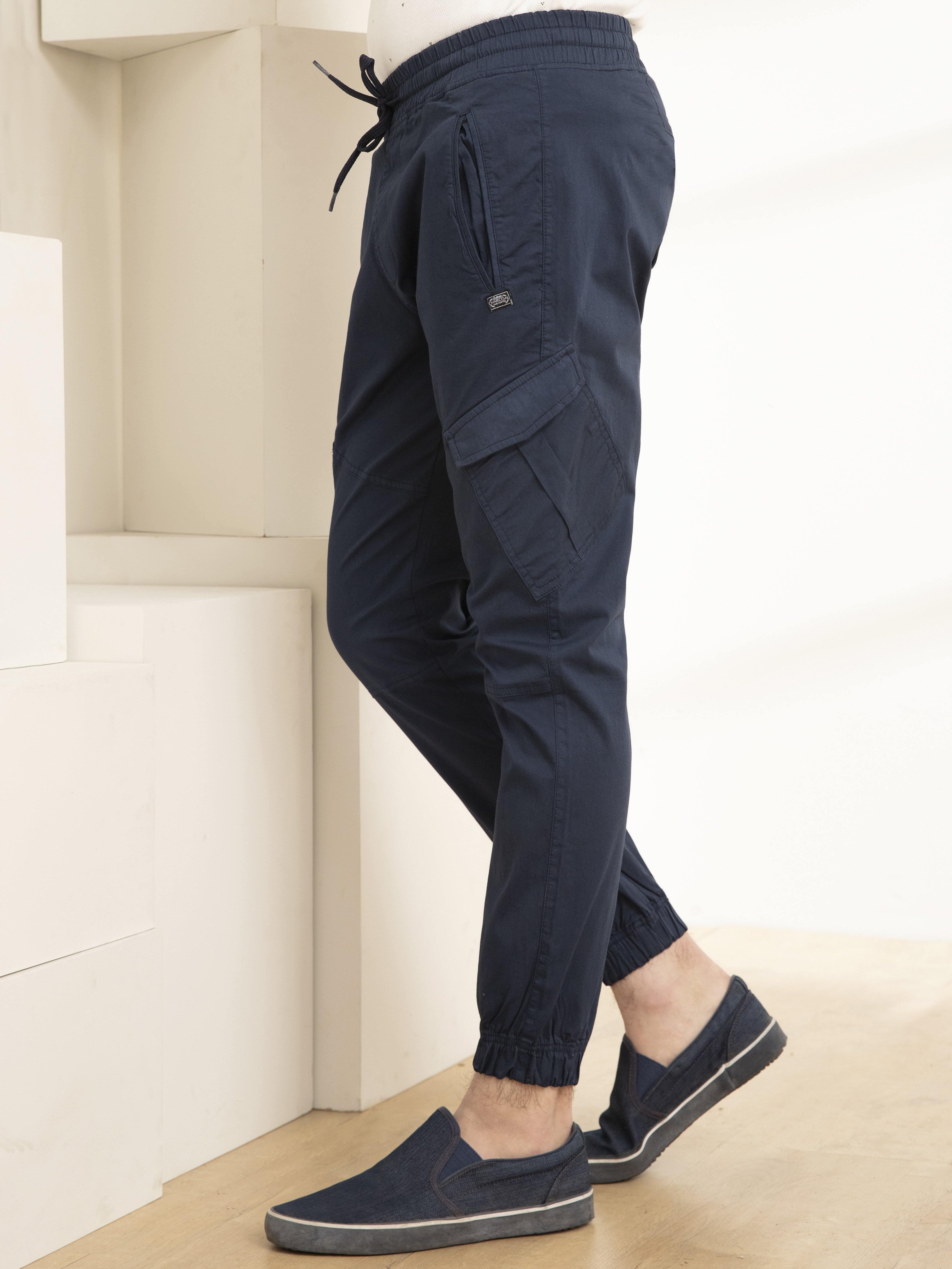 CARGO JOGGER TROUSER NAVY at Charcoal Clothing