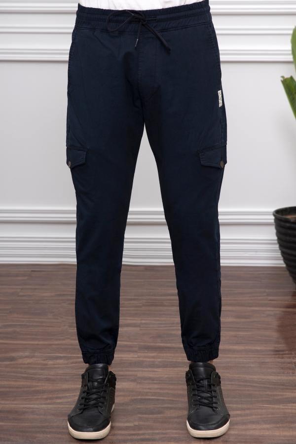 CARGO TROUSER SLIM FIT NAVY at Charcoal Clothing