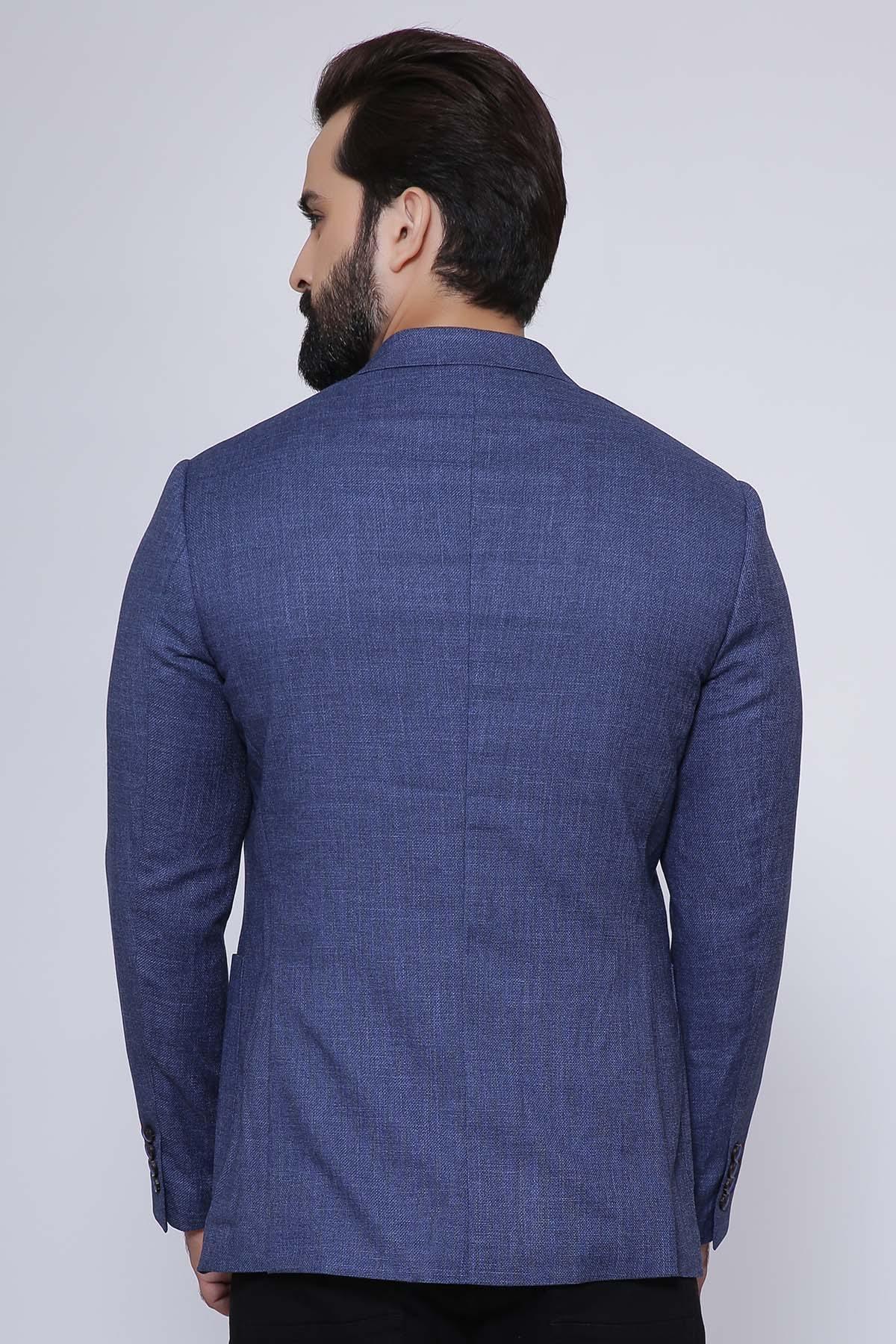 CASUAL COAT 2 BUTTON SLIM FIT BLUE at Charcoal Clothing